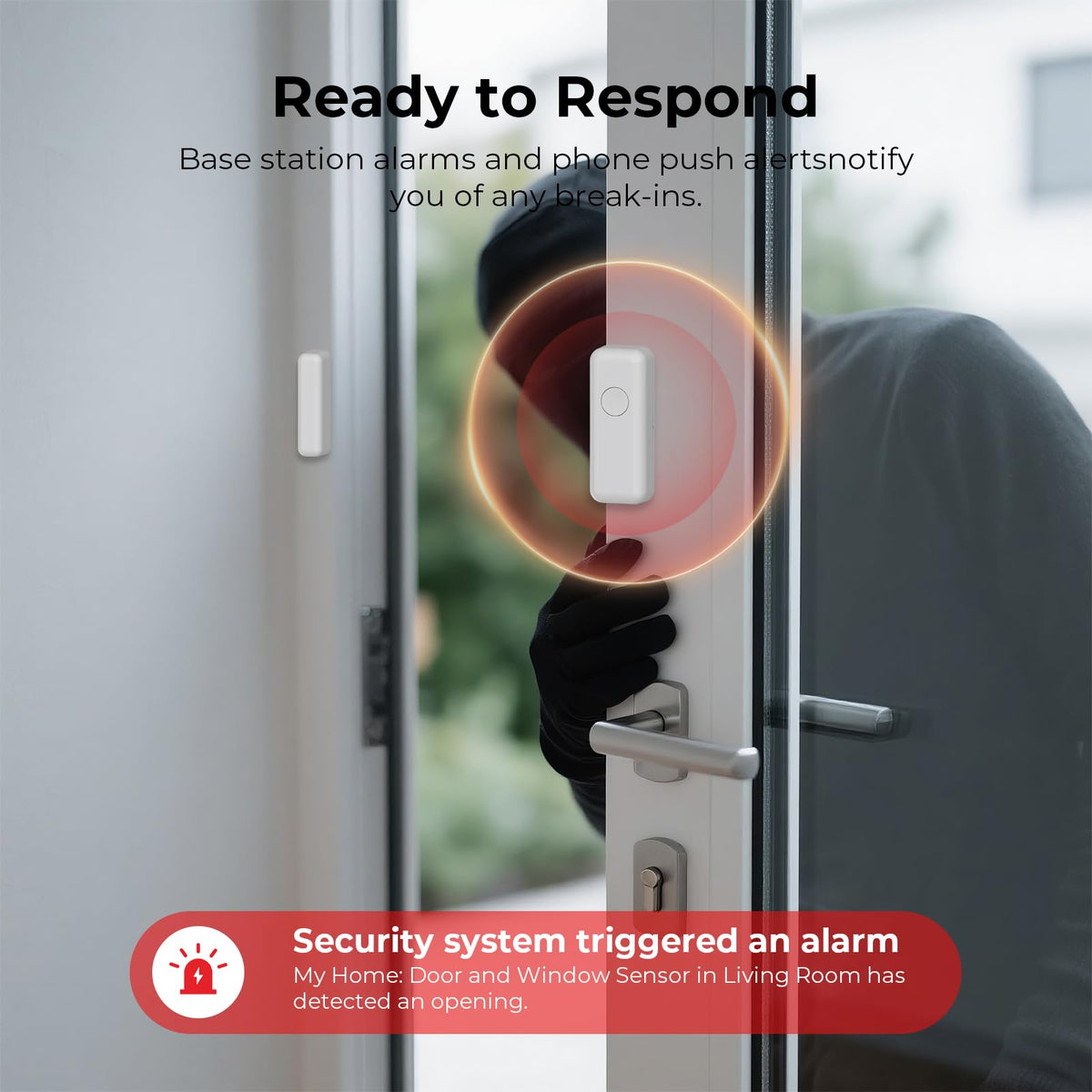 Hapippofa Alarm System for Home Security,9 Pieces Smart WiFi Door Alarm System with APP Alert,Window Motion Sensor Alarm,Remote Control, Loud Siren,Compatible with Alexa