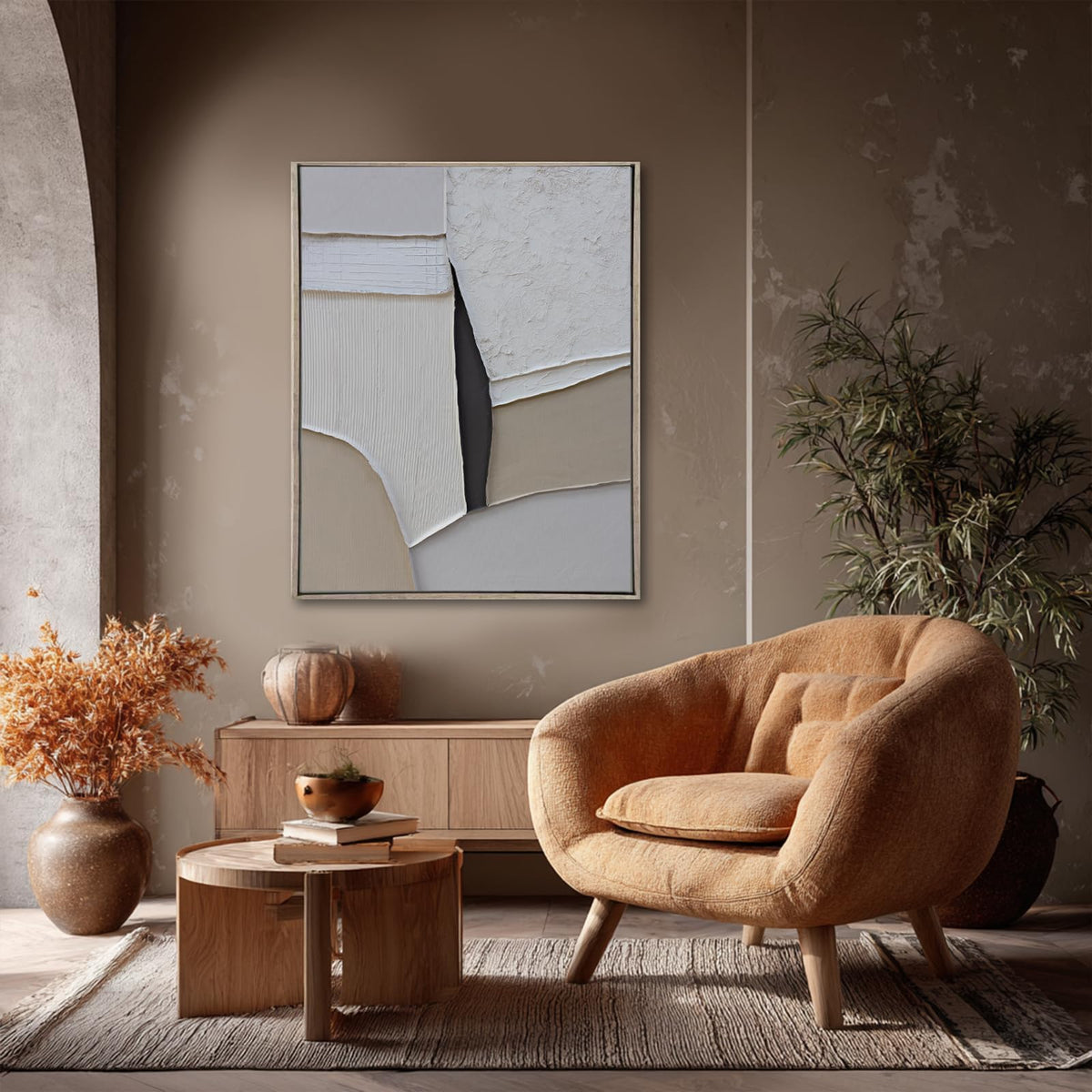 LEVERUP Modern Wall Decorations Abstract Wall Art Canvas Grey Painting Posters for Dining Room Living Room Office 32×40 Inchs Ready To Hang