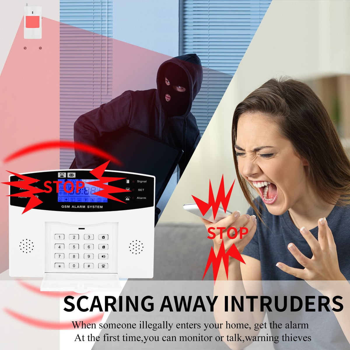 D1D9 24pcs Wireless DIY Home Burglar Alarm System, 4G WiFi GSM, No Monthly Fee,Home Security with App Alert