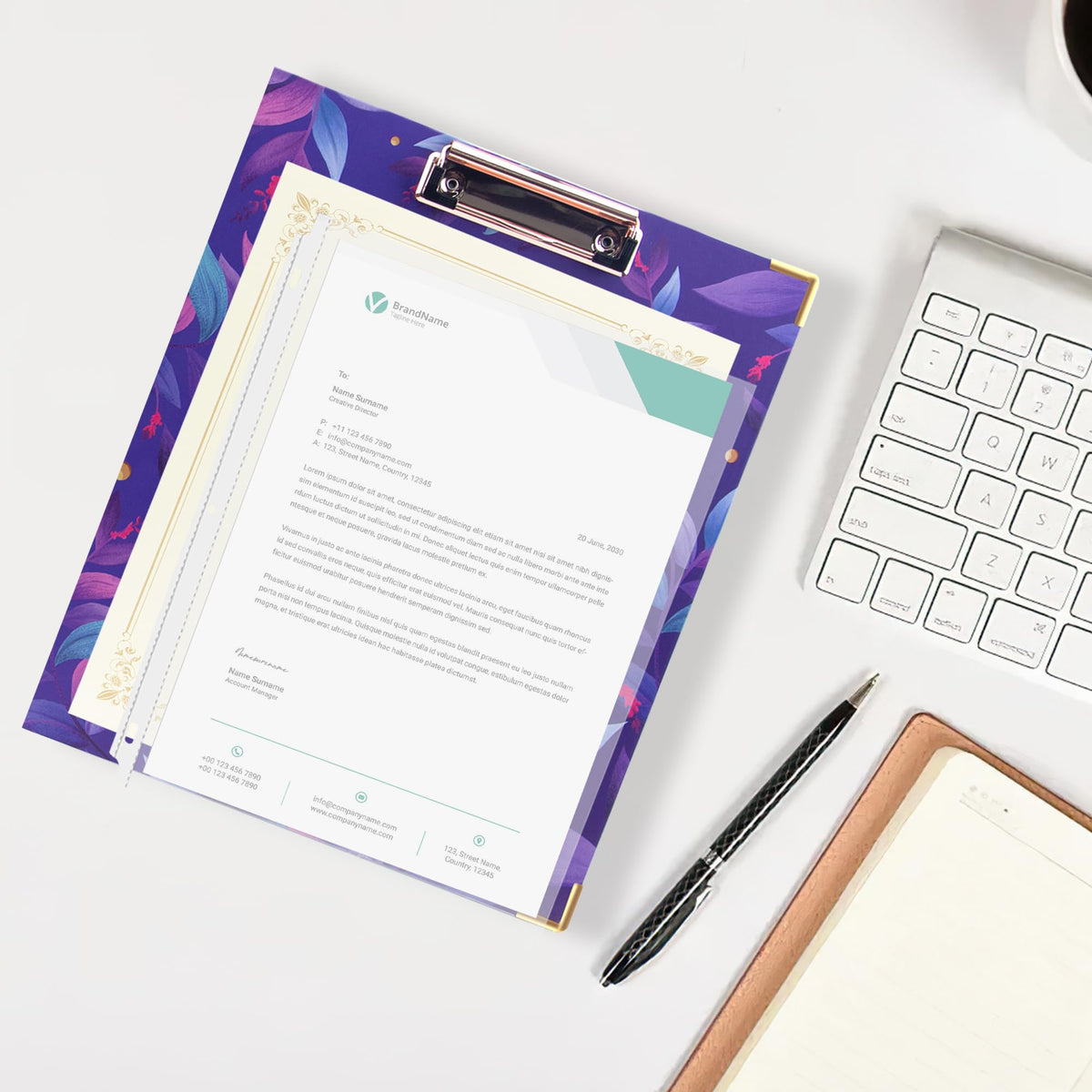 3 Ring Binder with Clipboard with 50 Sheet Protectors 8.5 x 11 inch, 2 Pockets Purple 3 Ring Binder (11" x 8.5") Folders with Tab Dividers for Women School Office Supplies Portfolio (Purple)