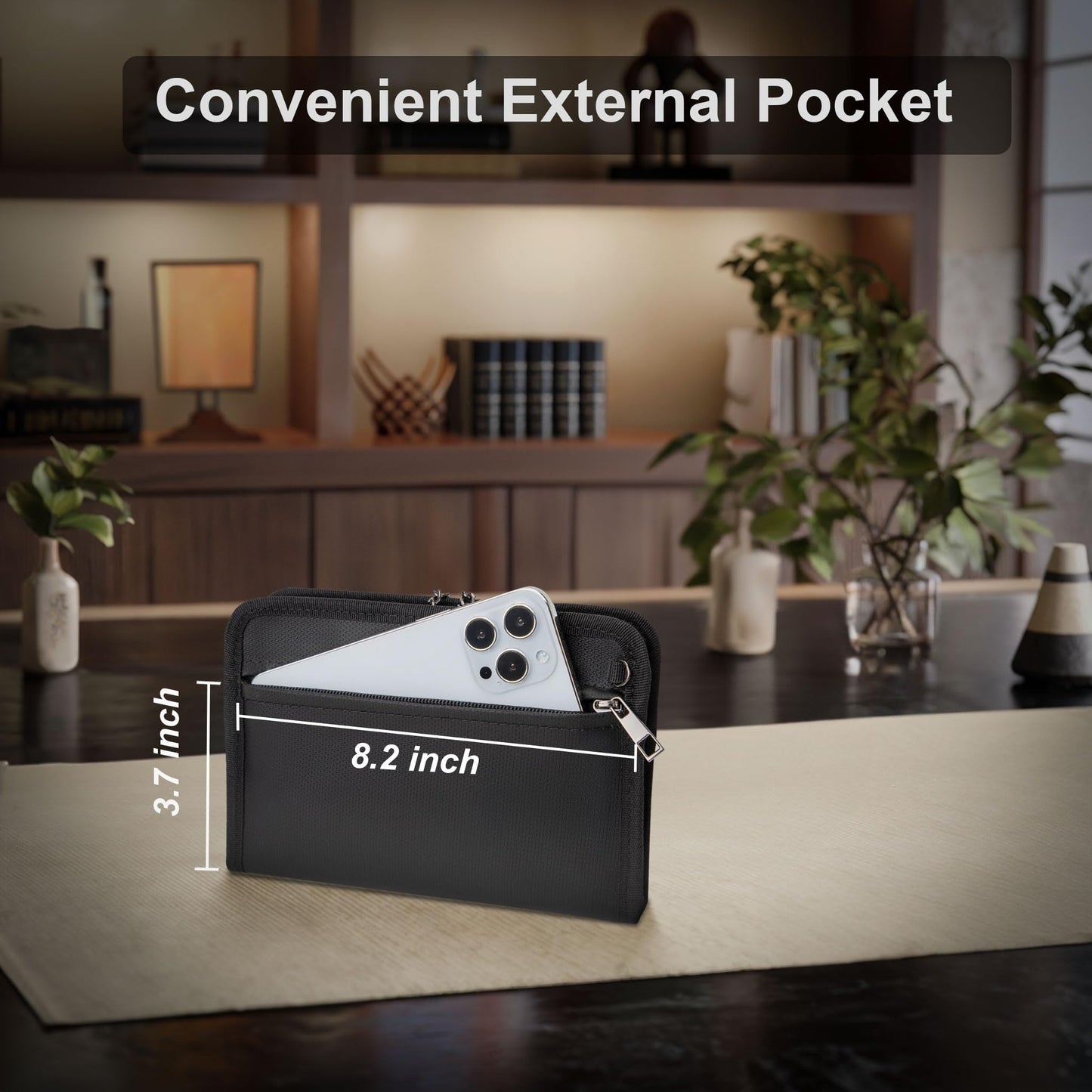 XIAODUN Fireproof Money Bag,Money Bag with Lock and Zipper,Safe Fireproof Waterproof,Suitable for Cash, Mobile Phones, Keys, Credit Cards