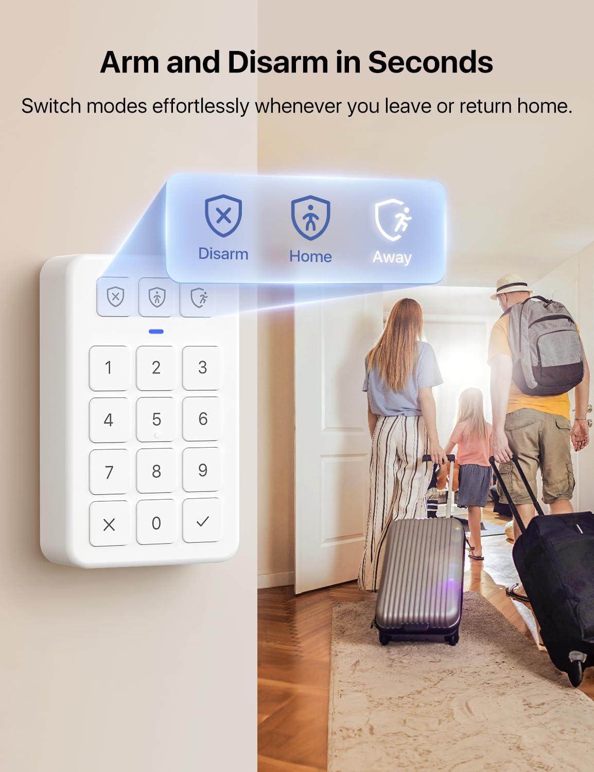 X-Sense Smart Home Security System, Wireless Security System 5-Piece Set, Supports Mobile App Alerts, Compatible with Alexa, Includes 1 Base Station, 2 Door Sensors, 1 Motion Sensor, 1 Keypad, AS05