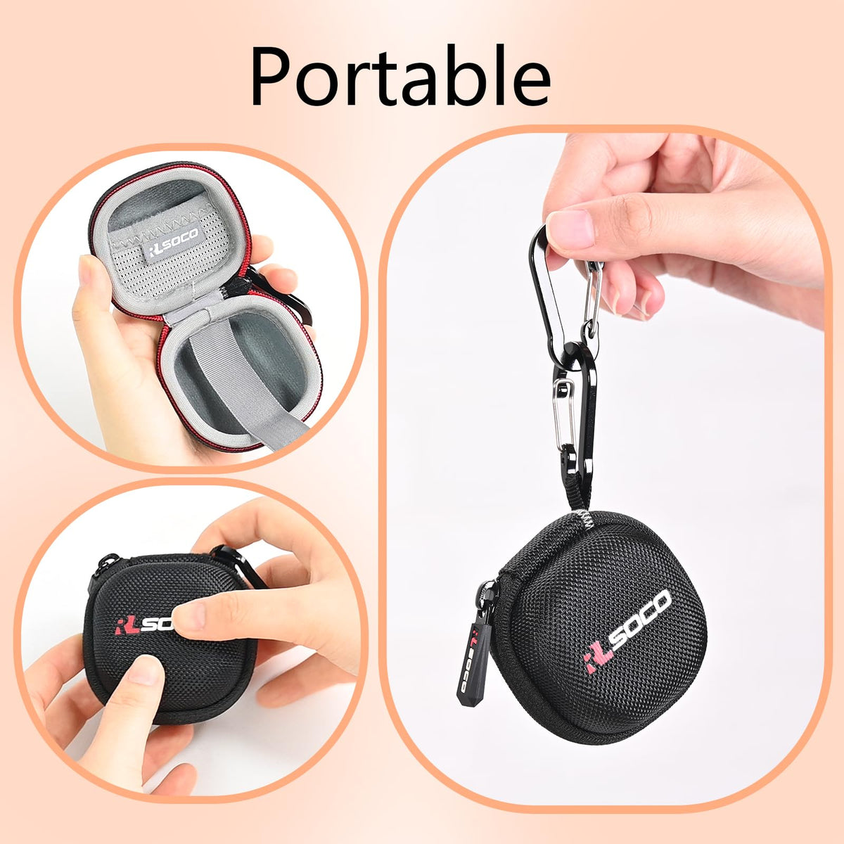 RLSOCO Hard Case for Huawei FreeBuds SE 2/SE 3 Wireless Earbuds - Black | Shockproof, Dustproof, Water-Resistant Storage Pouch, with Sturdy Metal Hook (Case Only)