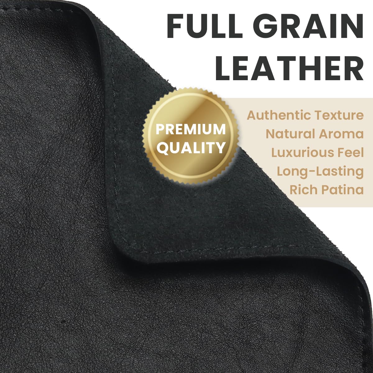 DAREhue Full Grain Genuine Leather Desk Pad – Black (XL) - Premium Desk Mat with Non-Slip Backing, Thick 3mm, Office Desk Protector for Work & Gaming (Extra Large 35.4 x 15.7 inch)