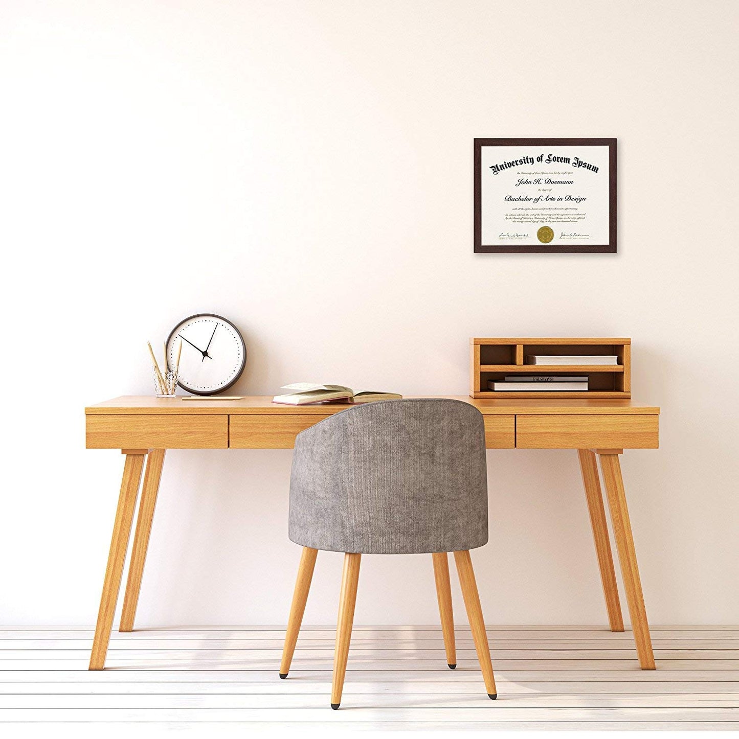 Americanflat 8.5x11 Diploma Frame with Shatter-Resistant Glass - Document Frames with Engineered Wood - Legacy Collection - Certificate Frame for Tabletop and Wall Display - Mahogany