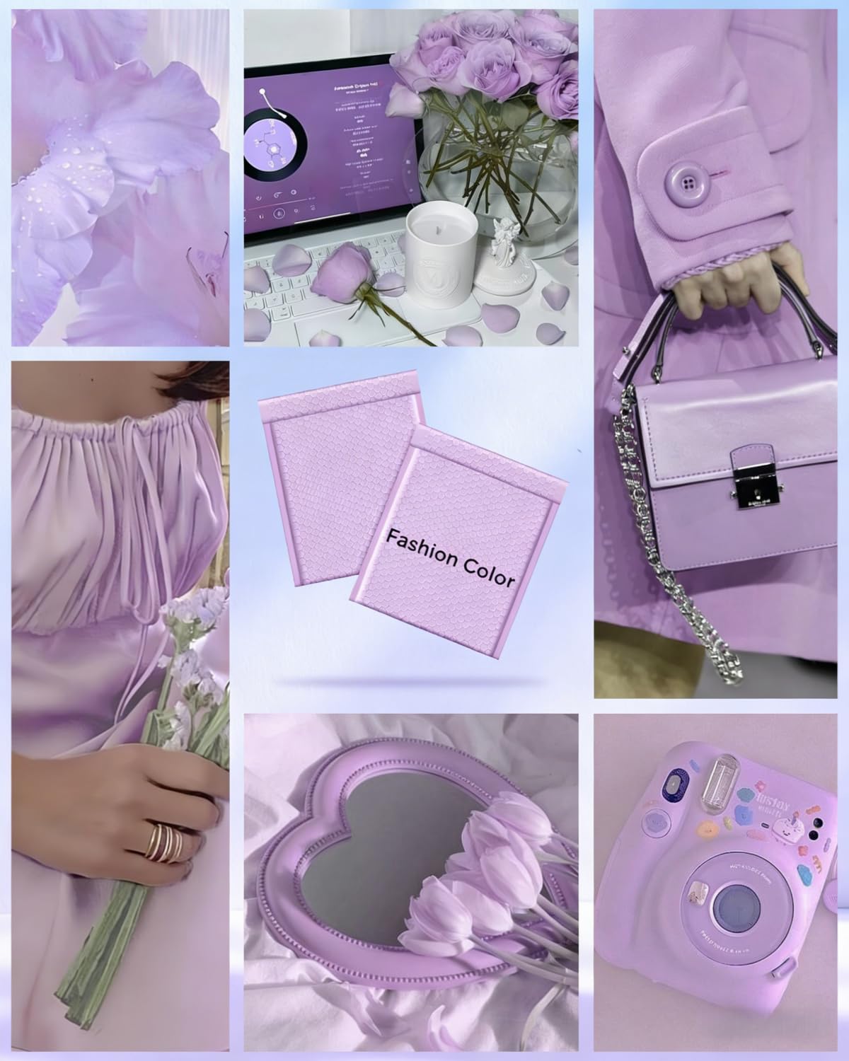 Metronic Bubble Mailers 8.5 x 12 Inch 40 Pack Light Purple Usable Size 8.5x11 Bubble Mailer Waterproof Padded Envelopes for Packaging, Mailing, Shipping, Lavender Bulk
