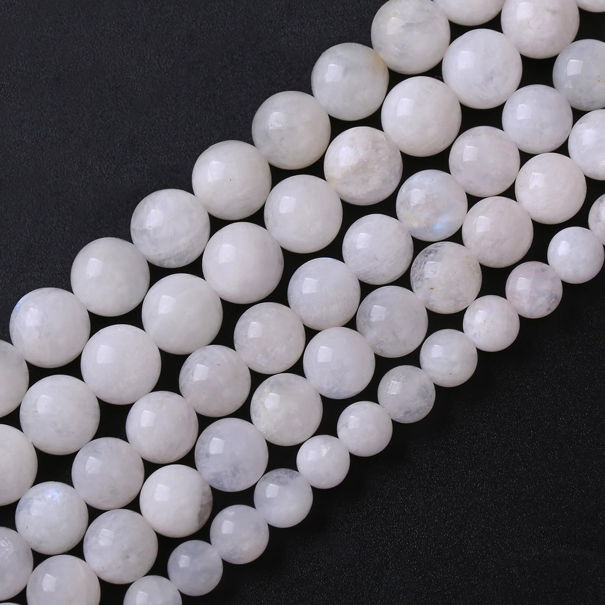 6MM 60PCS Natural Stone White Moonstone Gemstone Semi Precious Beads for Jewelry Making DIY Bracelet