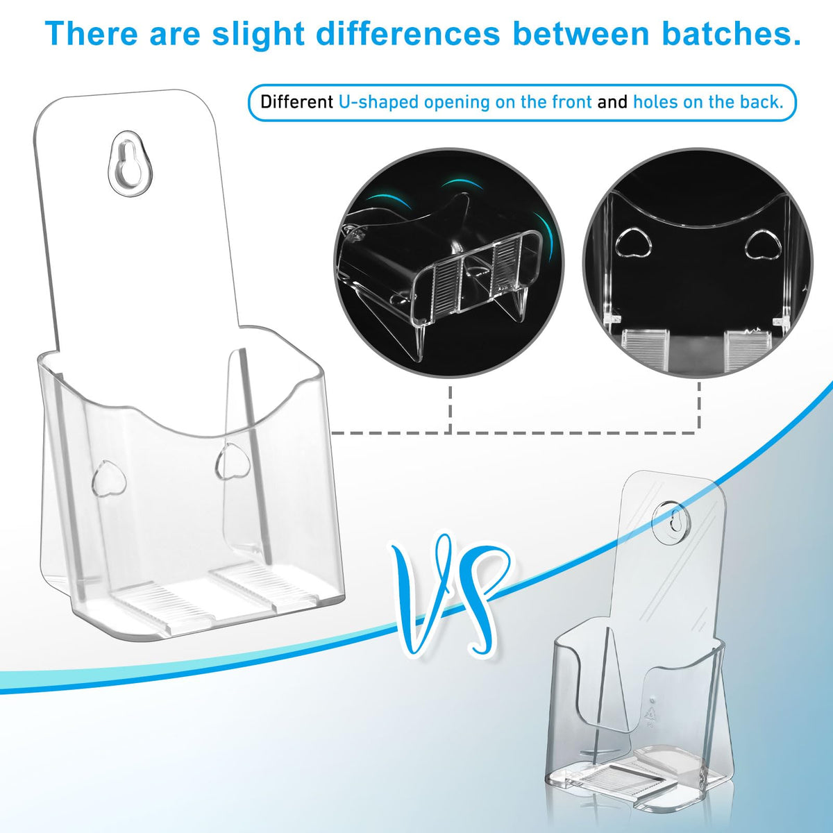 xydstay Acrylic Brochure Holder 4x9 Inches Slant Back Design, Clear Display Stand, Plastic Table Stand Sign, Pamphlet Flyer Display, 6 Pack