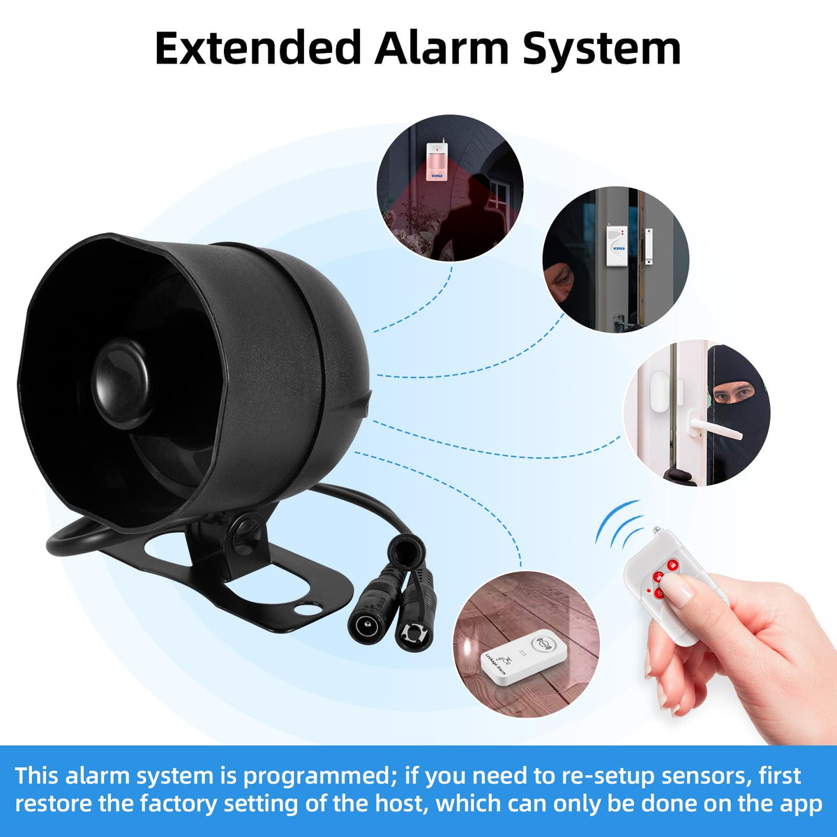 KERUI WiFi Home Security Alarm System 8-Piece kit Door Alarm System DIY Siren Door/Window Sensors Remotes Burglar Alarm for House Apartment Office,Compatible with Alexa Google Home
