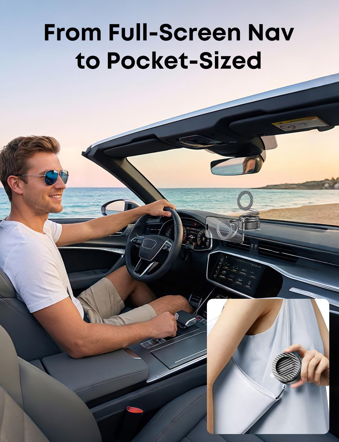 Phone Holder for Your Car for Magsafe, [Extra-Long 4" Arm] Extendable Car Mount for Dashboard Windshield, Cell Phone Automobile Cradles Compatible with iPhone 17 16 15 14 13 12 Pro Max Plus