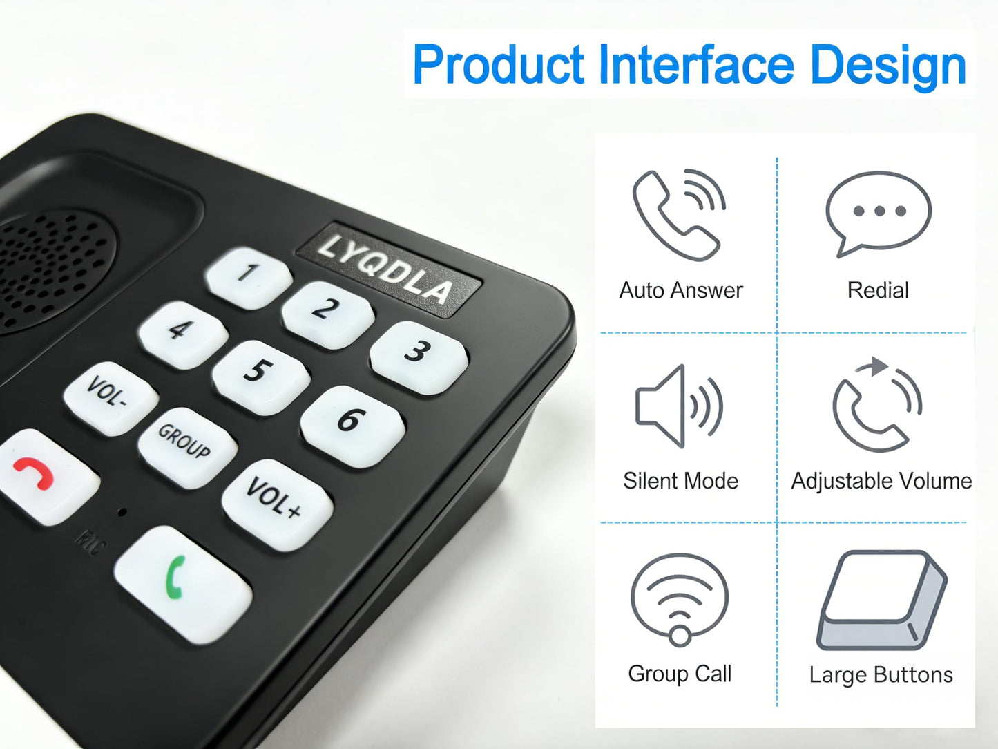 Intercoms Wireless for Home, Office, Elderly Care, Two-Way Wireless Intercom System, Clear Sound Intercom with 1400 Feet Range, Easy to Use, 8 Volume Adjustment, Auto-Answer, Silent Mode(2 pack,black)