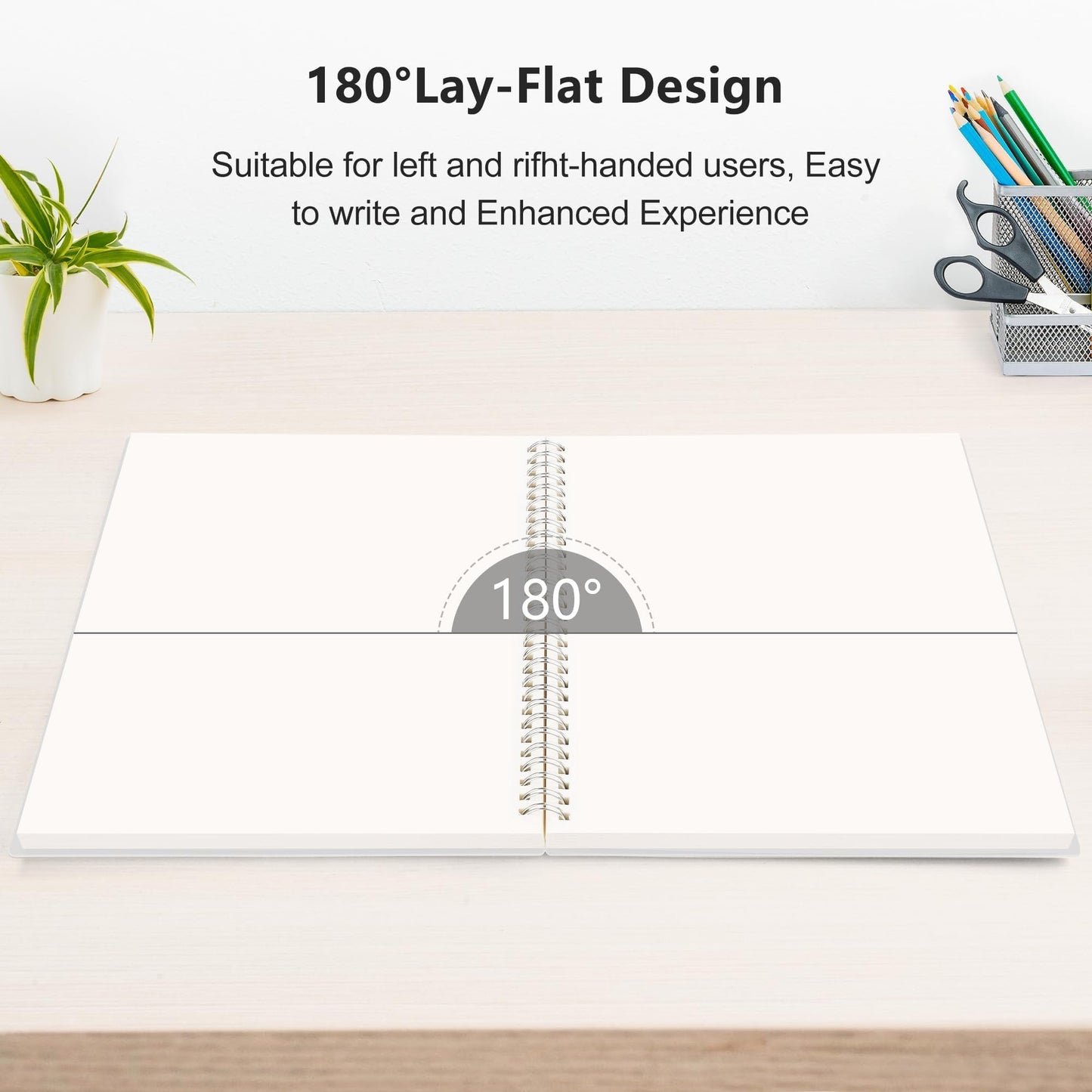 RETTACY Blank Journal Notebook, 3-Pack, 160 Pages per Pack, A5 Medium Size (5.7'' × 8.3''), 100 GSM Thick Paper, Spiral-bound, Flexible Plastic Cover, for Sketching, Drawing, Painting