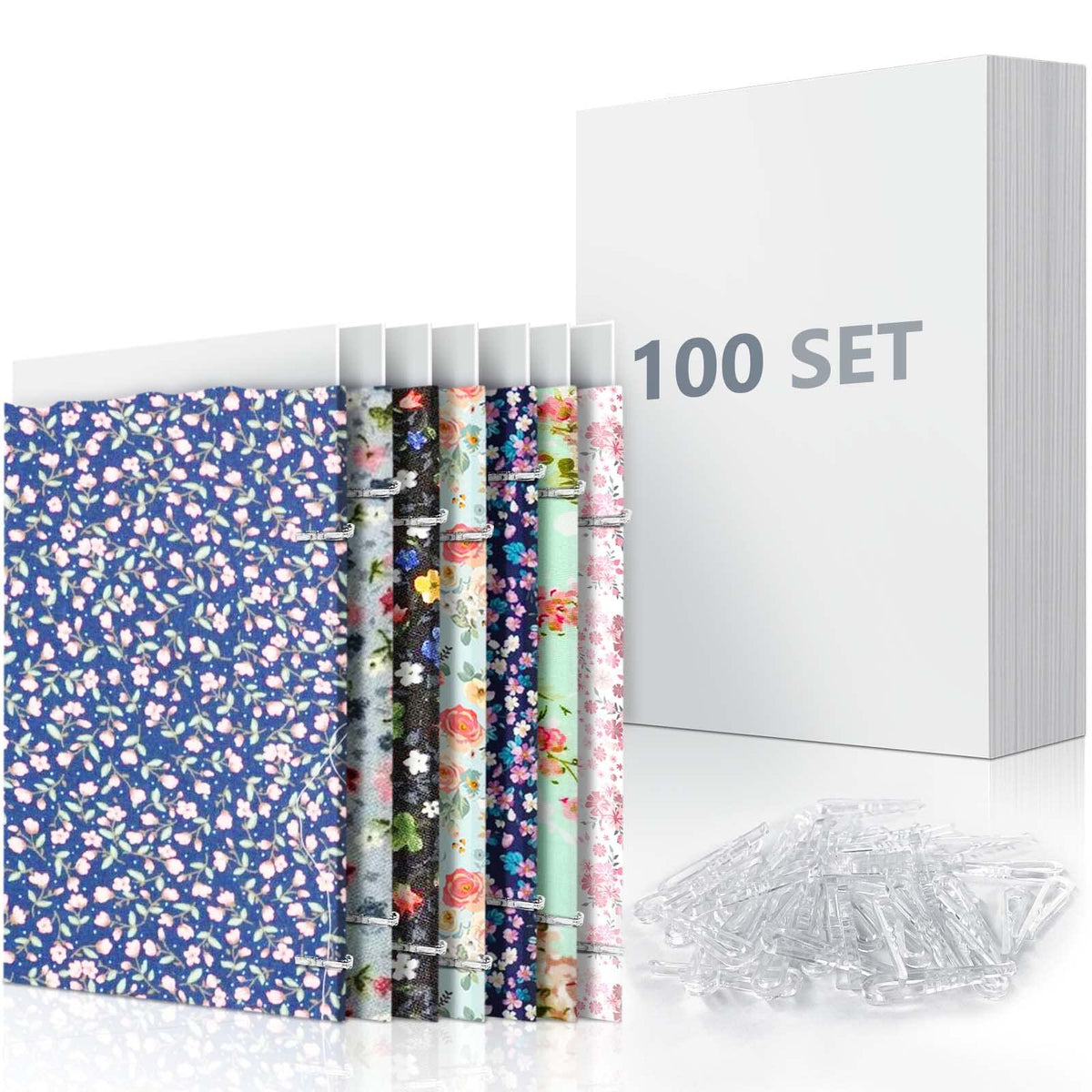 8.5 x 11 Inch Fabric Backing Board, Poster Boards and Plastic Alligator Clips for Folding and Storing Cloth Straight, Fabric Storage Boards-100 Set