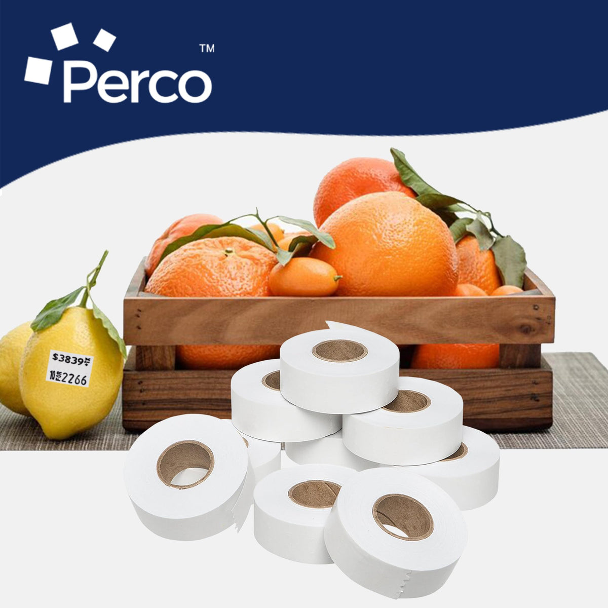 Perco White Garvey 2216 Pricing Labels for Garvey 22-66/22-77/22-88 Two Line Pricing Gun - 90 Rolls, 10 Sleeves - 90,000 Pricemarking Labels and 10 Inkers Included