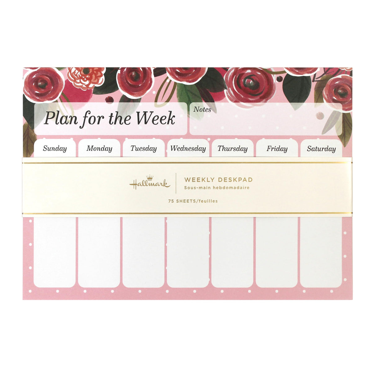 Hallmark Journal and Stationery Set (Journal, List Pads, Pocket Notepad and weekly desk planner) Floral Collection