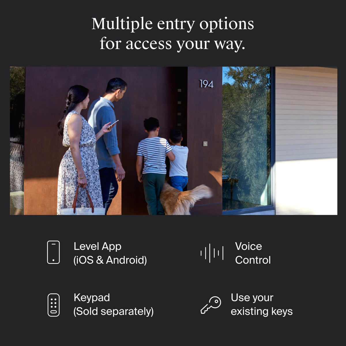Level Bolt Smart Deadbolt - Make Your Lock Smart Without Changing Keys or Hardware - Matter-Over-Thread Plus Apple Home Key - Keyless & Remote Access via Apple, Alexa, Google Home, SmartThings