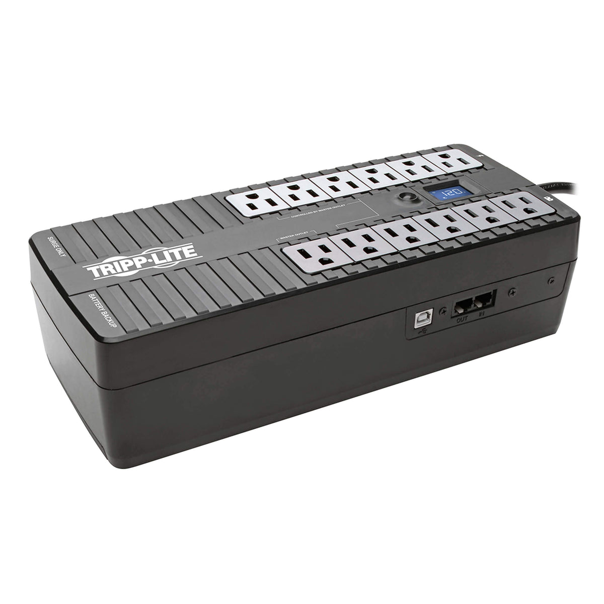 Tripp Lite 850VA UPS Battery Backup Surge Protector Efficient Energy-Star Certified, AVR, 12-Outlet Uninterruptible Power Supply, Dataline Protection, 3-Year Warranty & $100,000 Insurance (ECO850LCD)