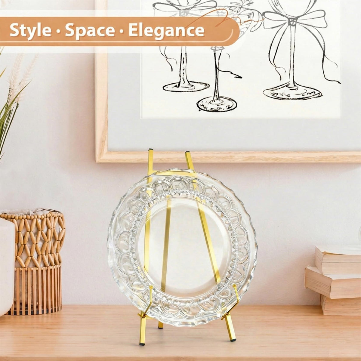 BeeCoAoo 13.3" Metal Easel Stand for Sign – Elegant Table Top Easel for Display, Heavy Duty Tabletop Picture Easel Stand for Wedding Sign, Picture Frame, and Art (Gold)