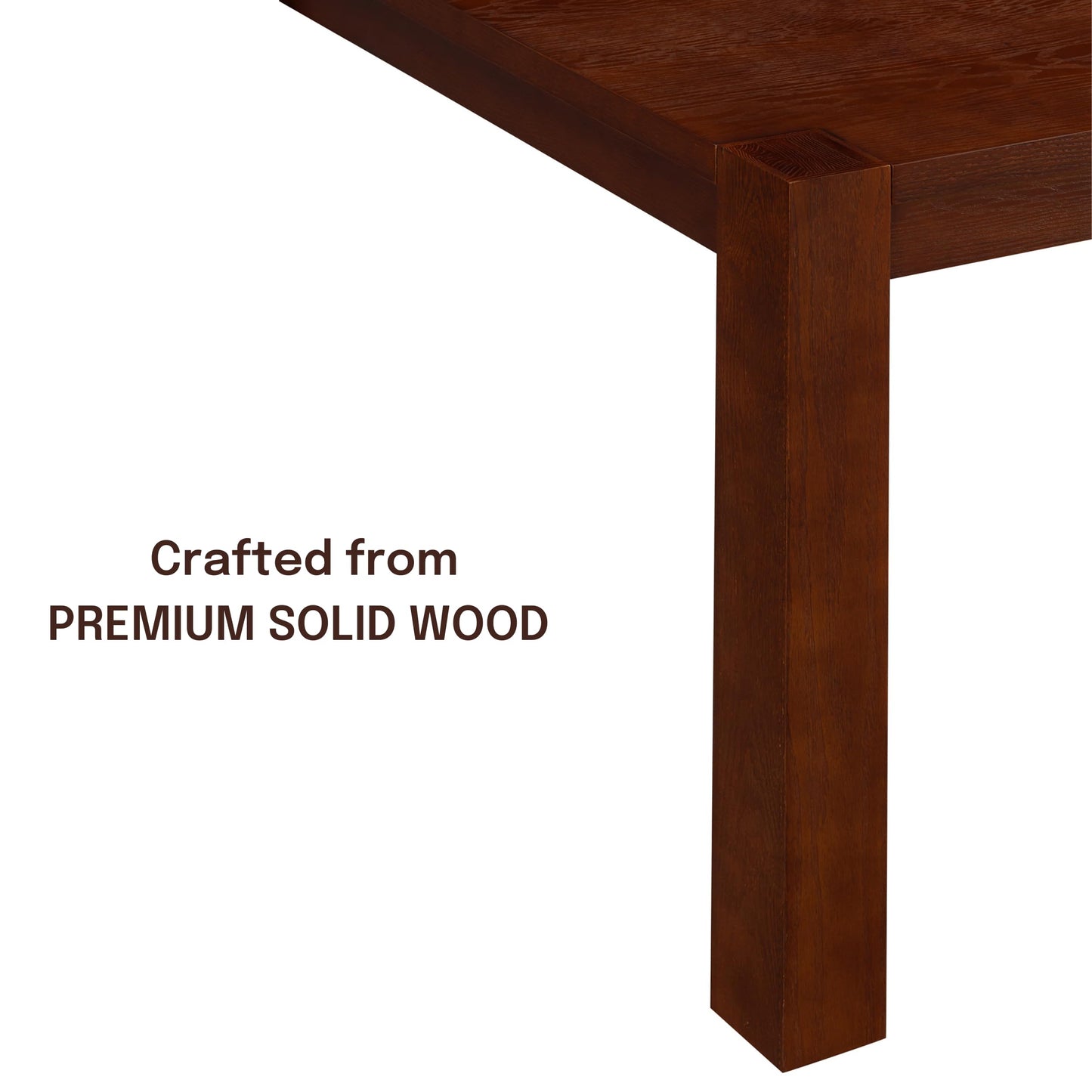 NTC Block 71 Inch Modern Farmhouse Dining Table, Rectangular Dinner Table for Dining Room, Living Room Furniture, Effortless Assembly, Dark Walnut
