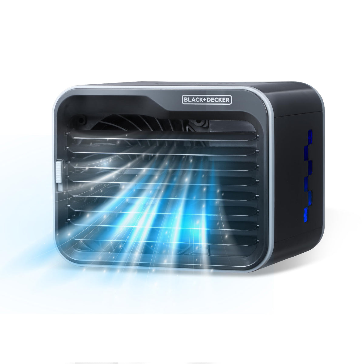 BLACK+DECKER Desktop Air Cooler, Personal Portable Fan with 3-Speeds, Evaporative Air Cooler with 0.5L Water Tank, Air Cooler Fan for Desk, Home, Office, Bedroom, and more, BDMC10B, Black