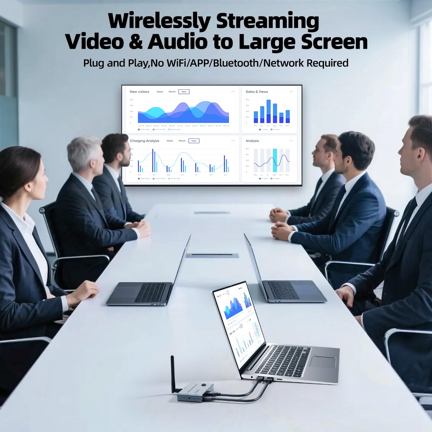 Wireless HDMI Transmitter & Receiver,Wireless HDMI Extender Kit for Streaming Video and Audio to Monitor from Laptop/PC/TV