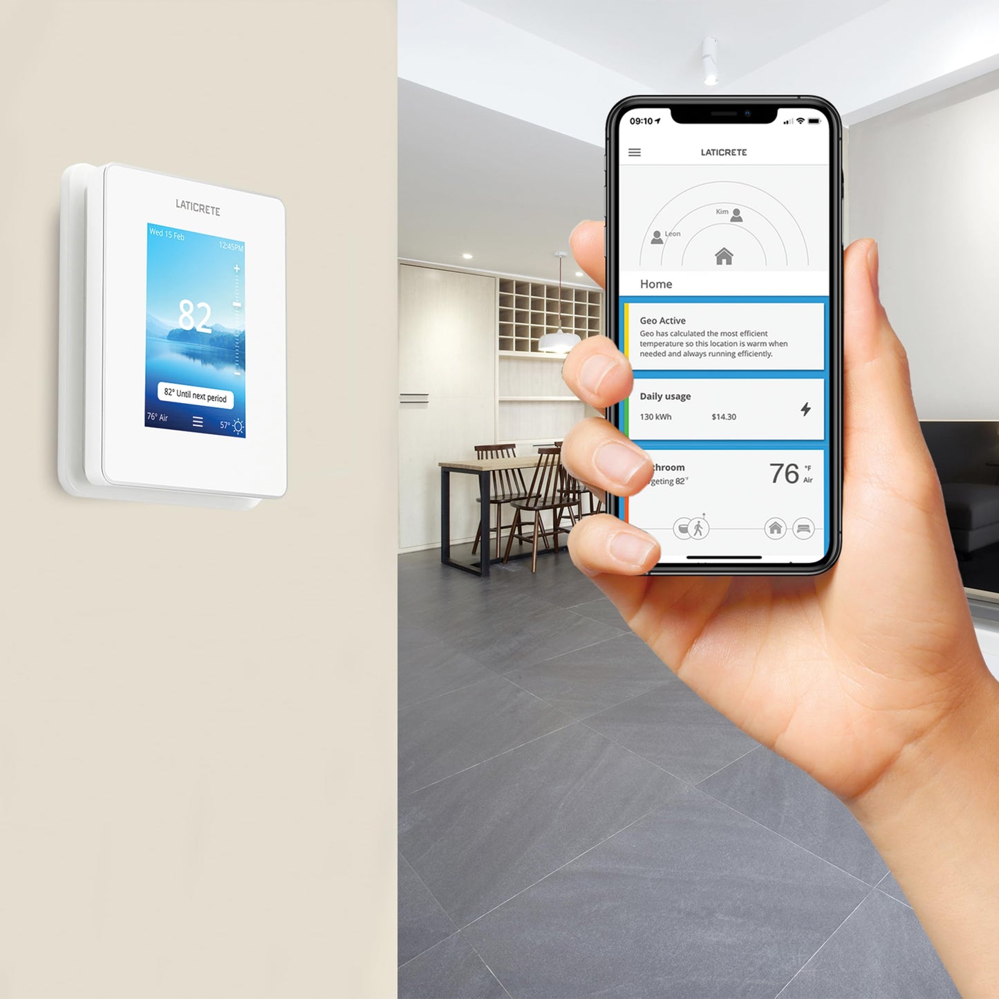 Laticrete 0804-0404-TW Strata Heat Smart Touch LCD WiFi Programmable Floor Heating Thermostat