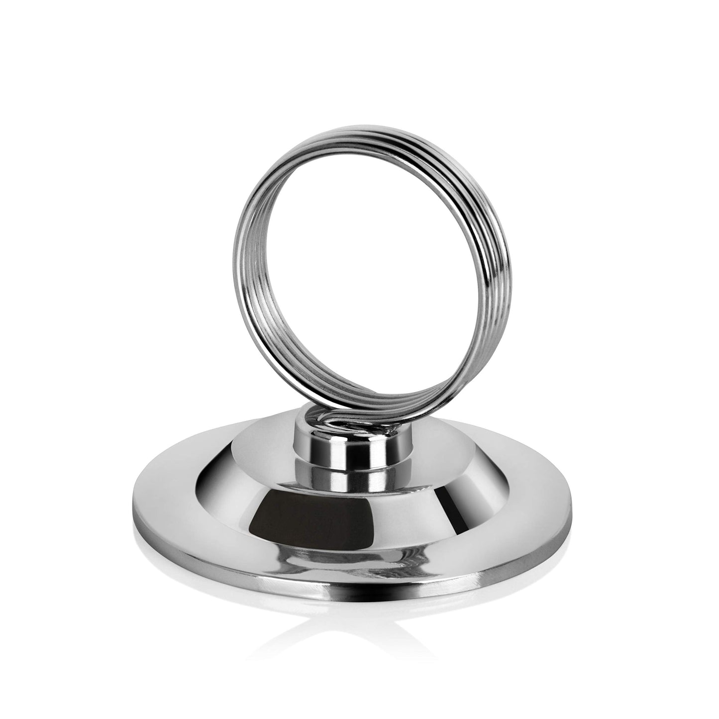 New Star Foodservice Ring-Clip Table Number Holder / Place Card Stand, 1.5 Inch, Silver, Set of 12