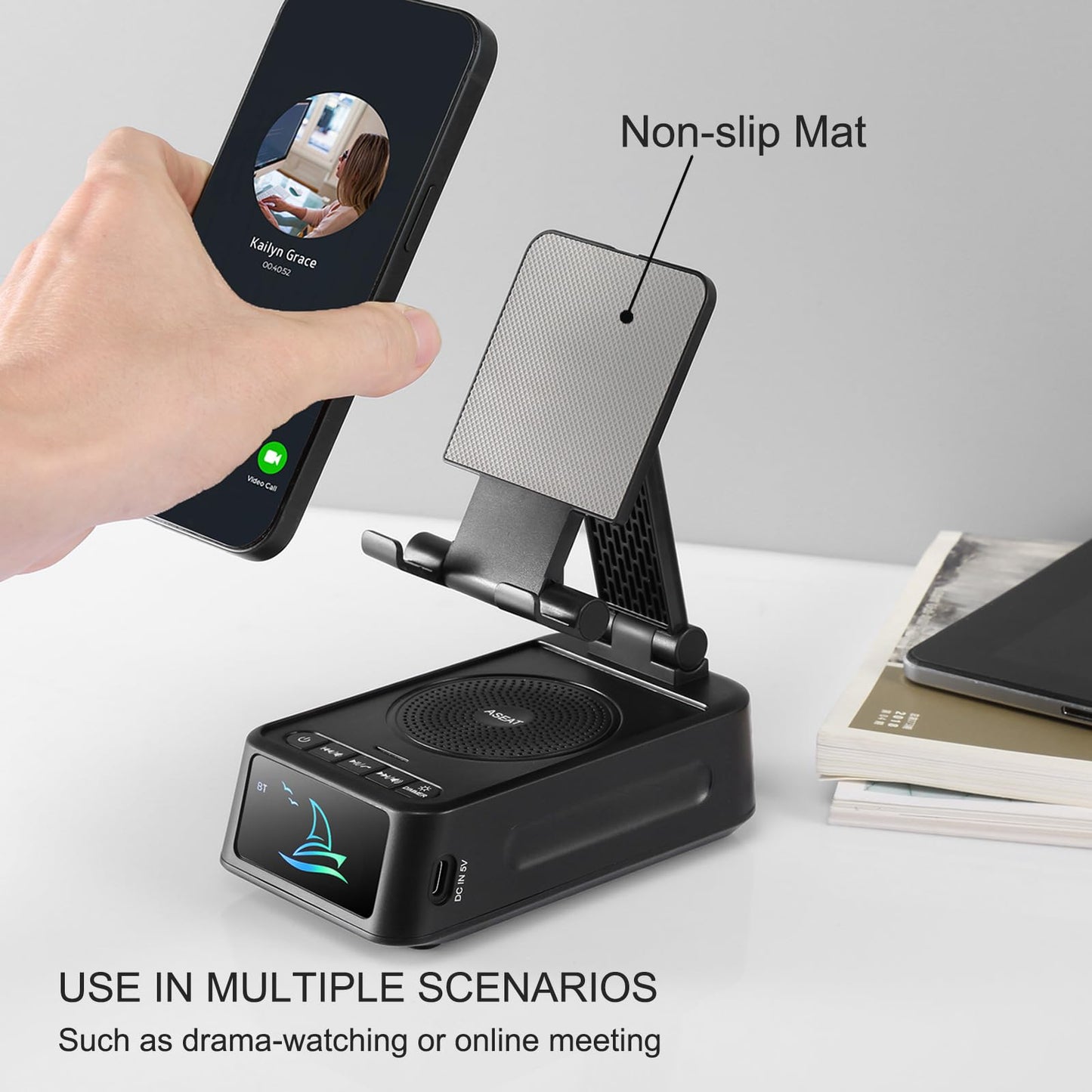 Cell Phone Stand Bluetooth Speaker for Christmas & Everyday Use - iPhone/Android Compatible, Unique Dad/Guy Gifts