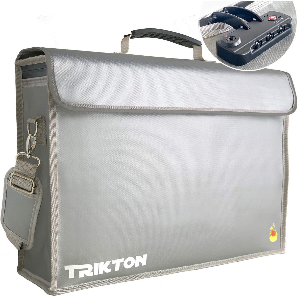Fireproof & Waterproof Document Bag XXL 17.5x13x5 with TSA Lock, High-Viz Design, Flexible Fireproof Bag for A3 & Legal Size Files, Developed by USA Engineers & Firefighters, Travel Ready