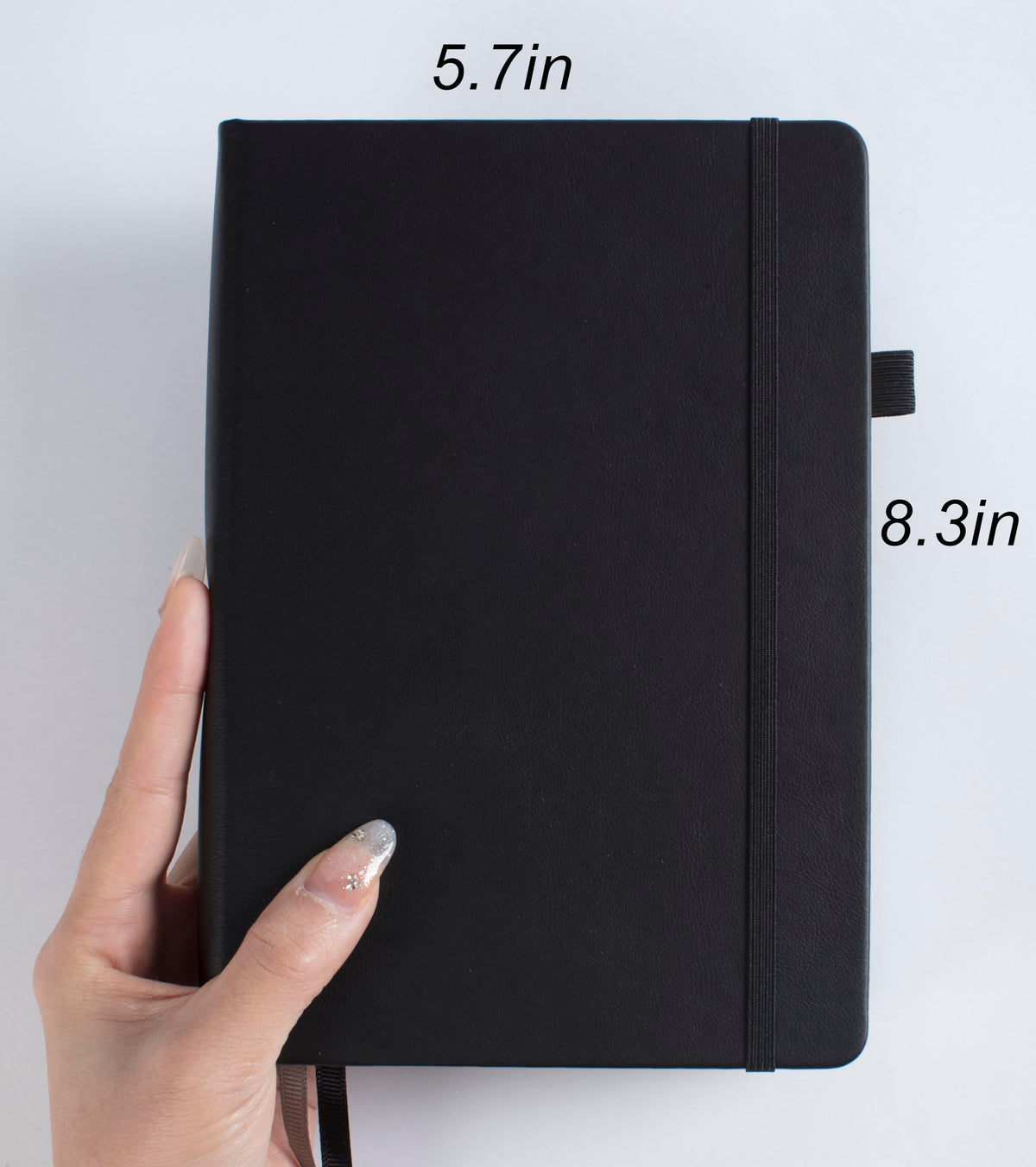Thick Bullet Notebook with 366 Numbered Pages, A5 Dotted Journal for Writing with 100GSM Dot Grid Paper, Hardcover Leather Notebooks for Women Men School Note Taking Office Work Diary, 5.7"x8.3" Navy
