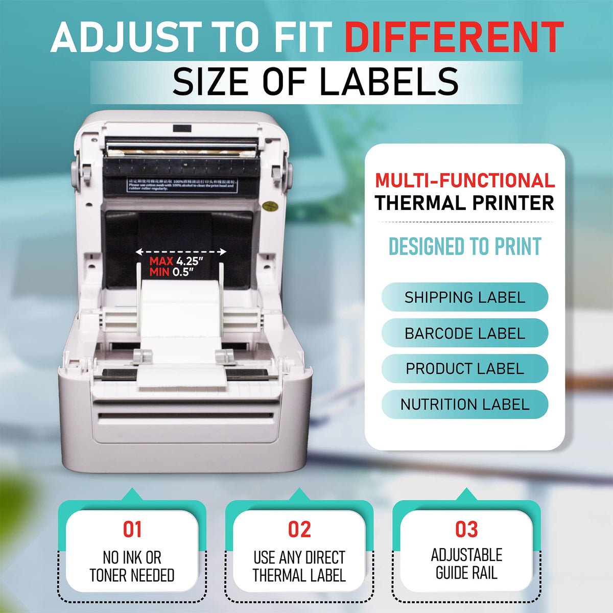 Arkscan 2054K-AP Auto Peel Shipping Label Printer, Separate Label from Backsheet Automatically, Print on Windows Mac Chromebook on USB, Wireless When Connect to Bluetooth-Enabled Windows iOS Android