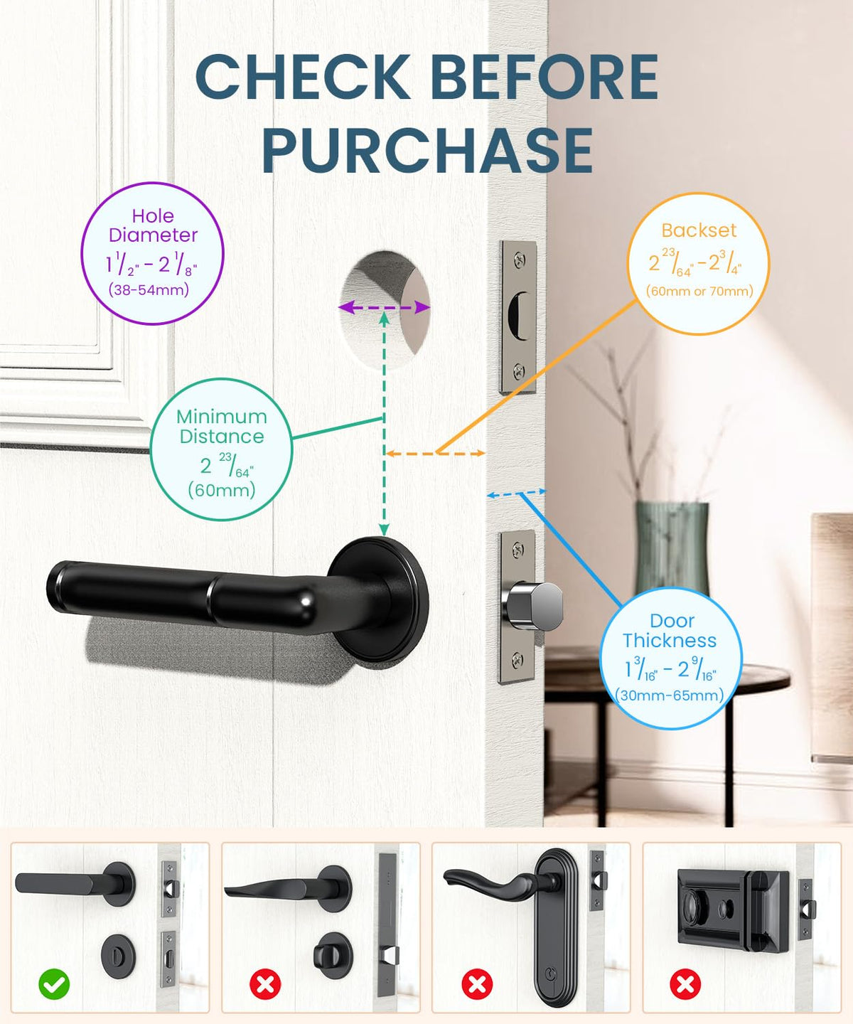 Keyless Entry Smart Deadbolt Lock – Keypad Fingerprint Touchscreen & App Control, Smart Door Lock, Easy Install for Home/Office, Auto-Lock