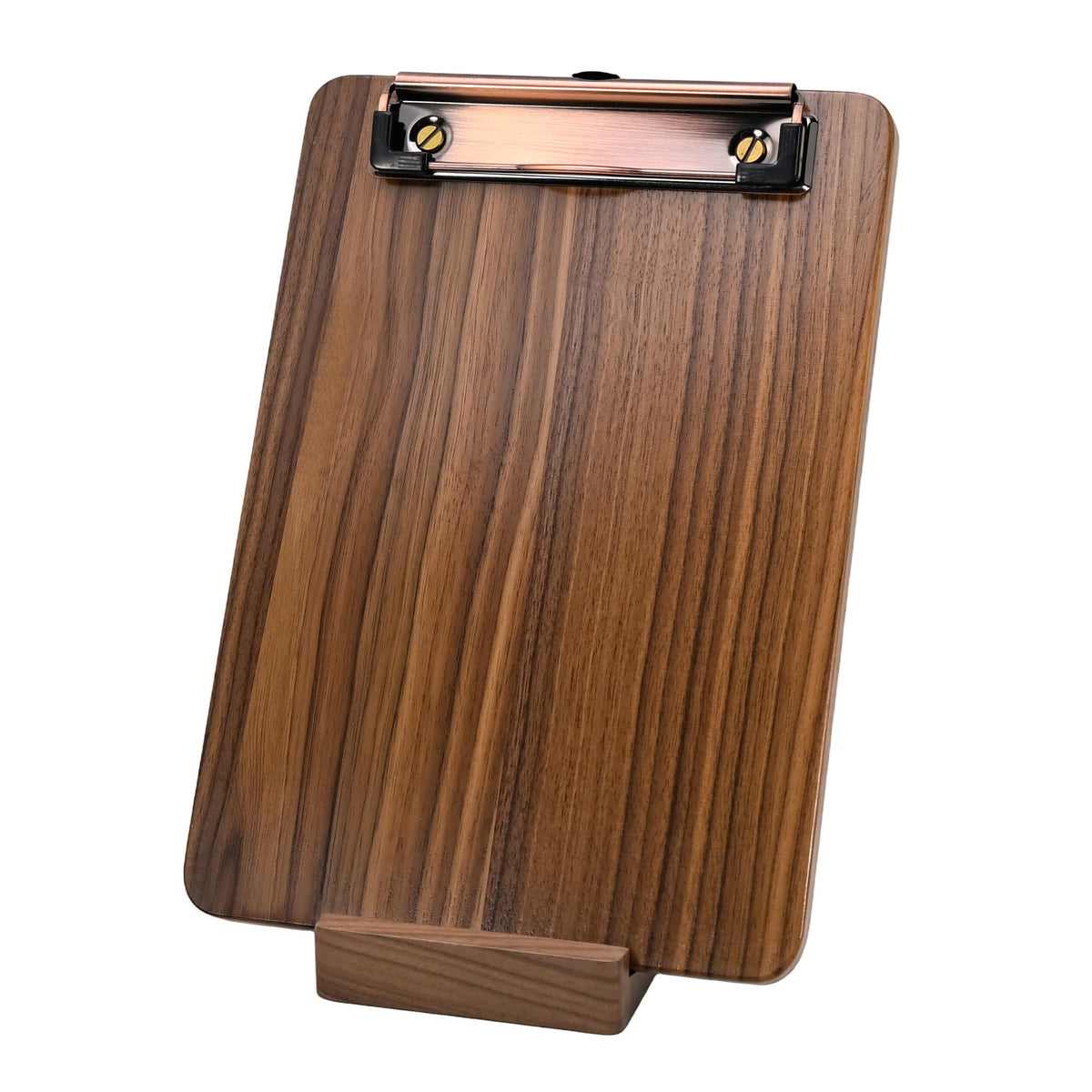 Walnut Wood Clipboard, Small Clip Board with Tabletop Stand, 0.88Lbs, 9*6.3 in, Smooth Edges, Idea for Menu and Small Memos Display for Coffee Shops, Bar, Office, Restaurant, Countertops, Self-Service
