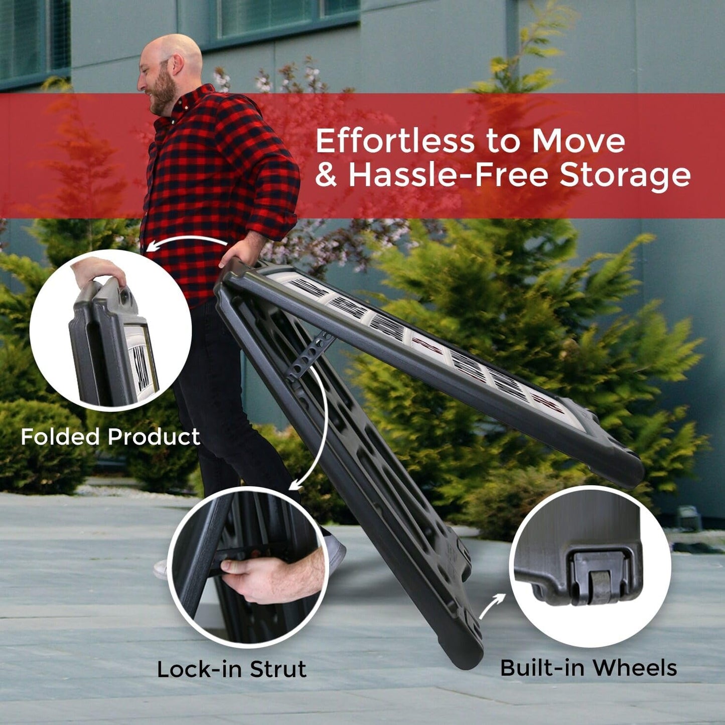 SmartSign 24"x36" Changeable Message Sign Board Sidewalk Sign, Standard Portable BigBoss & Letter Kit for Outdoor, Business, Large Black Standing Frame with Wheels, USA-Made