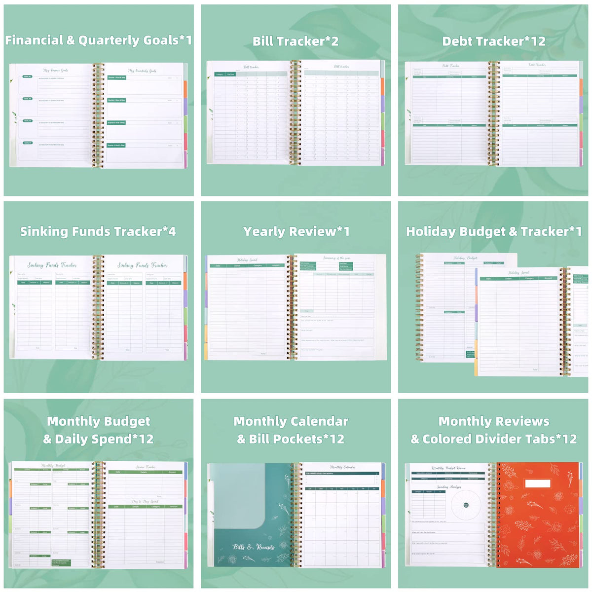SOLIGT 8.5 x 11 inches Large Budget Planner and Monthly Bill Organizer – Premium Hardcover Budget Book with 12 Pockets for Savings, Debt, Expense Tracking – Budget Tracker with Stickers