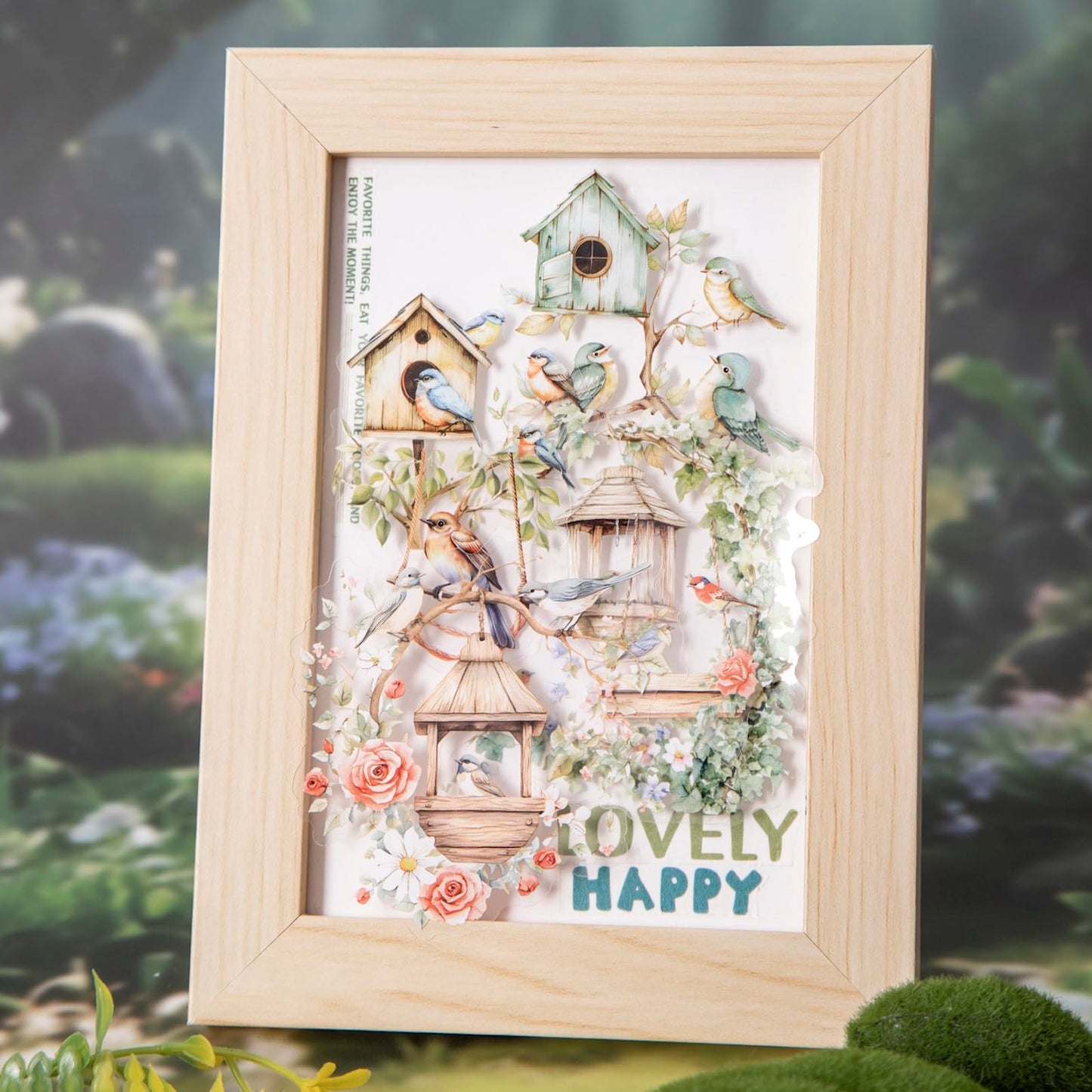 Miyouluna 60PCS Birdhouse PET Stickers, Nature Bird Nest Scrapbook Stickers for Journaling, DIY Crafts and Planner Decoration, Transparent Waterproof Junk Journal Supplies