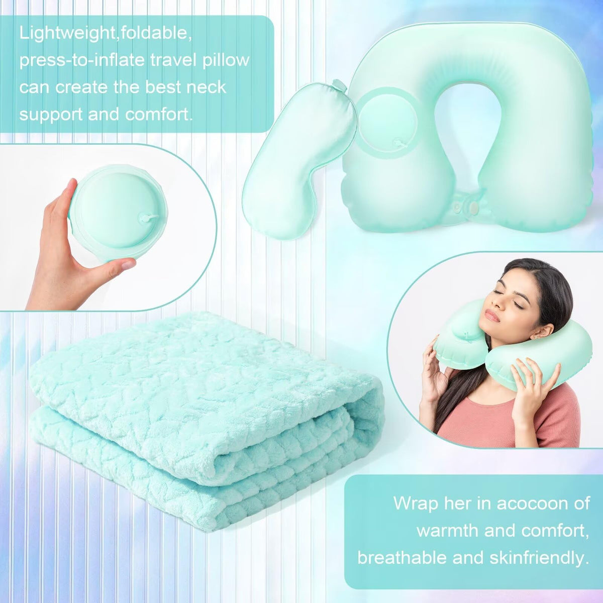 LUCOTIYA Birthday Gifts for Women Self Care Gifts Get Well Soon Gifts,Ocean Relaxing Spa Gift Basket Care Package with Blanket, Idea Thinking of You Gifts for Mom Her Best Friends Sister Wife