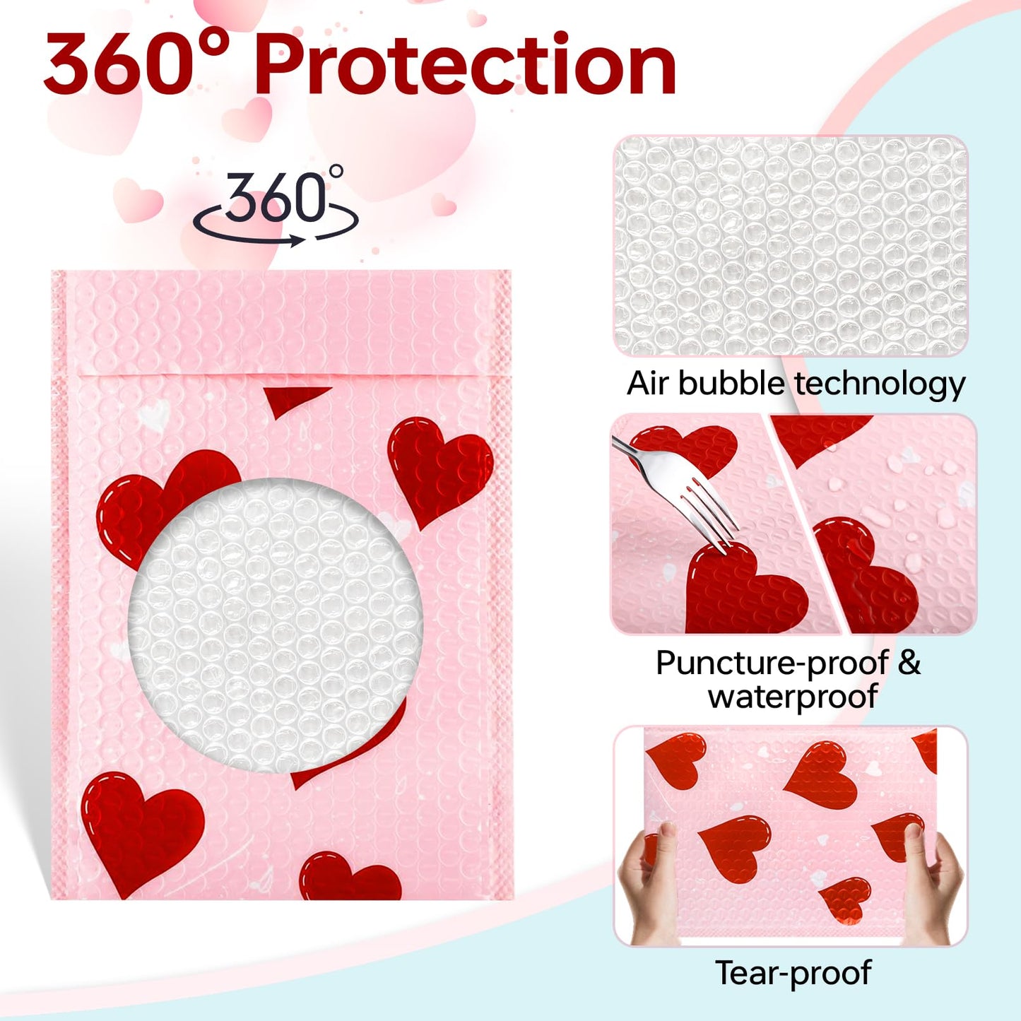 Gdotmely 50 Pack Bubble Mailers 6x9 Inch,Self Sealing Adhesive Padded Envelopes,Waterproof Cute Bubble Mailers,Cushioning Shipping Envelopes for Packaging, Mailing, Gifts, Small Business