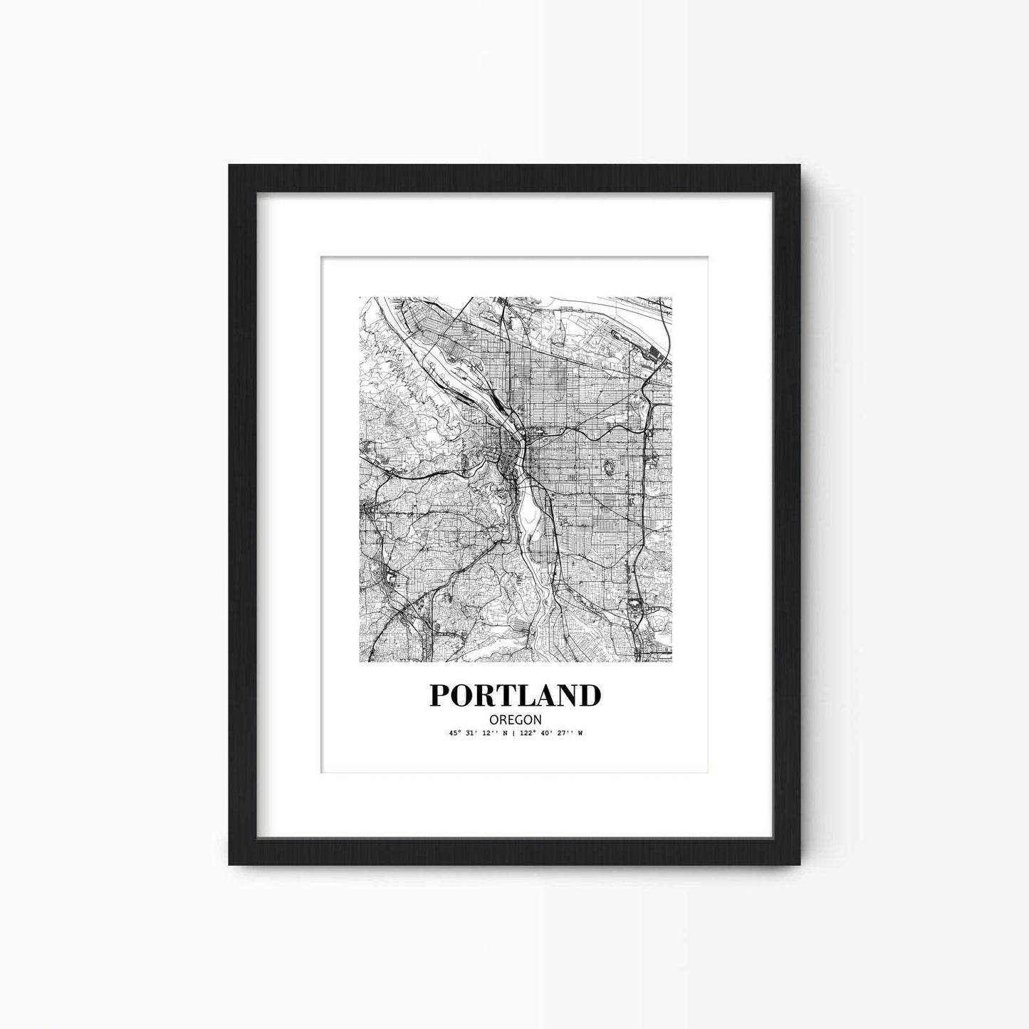 Eleville 11X14 Unframed Portland Oregon City View Abstract Road Modern Map Art Print Poster Wall Office Home Decor Minimalist Line Art Hometown Housewarming wgn453
