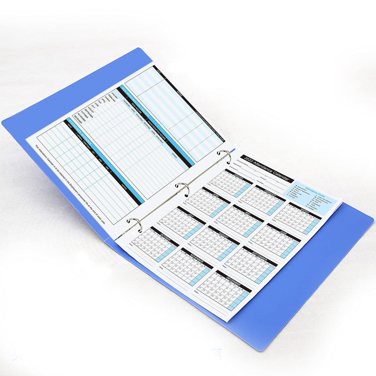2026 Attendance Calendar Work Tracker Attendance Calendar Cards - 8.5 X 11 Cardstock/Pack of 25 Sheets