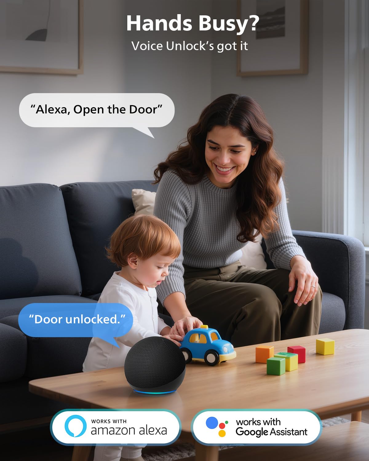 Philips Wi-Fi Smart Lock with Handles, WiFi Keyless Entry Front Door Lock Set, Keypad Deadbolt with Handle App Fingerprint Code Unlocking, Auto Locking, Built-in WiFi, Remote Control & Voice Unlock
