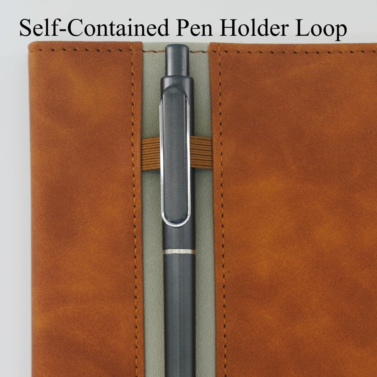 SLFreMint Leather Notebook with Pen and Pen Holder Loop, 240 Pages, 80GSM Paper, College Ruled, Lay Flat, Suitable Journal for Work, Study, Diary and Business, Hardcover Note Book for Both Man and Woman
