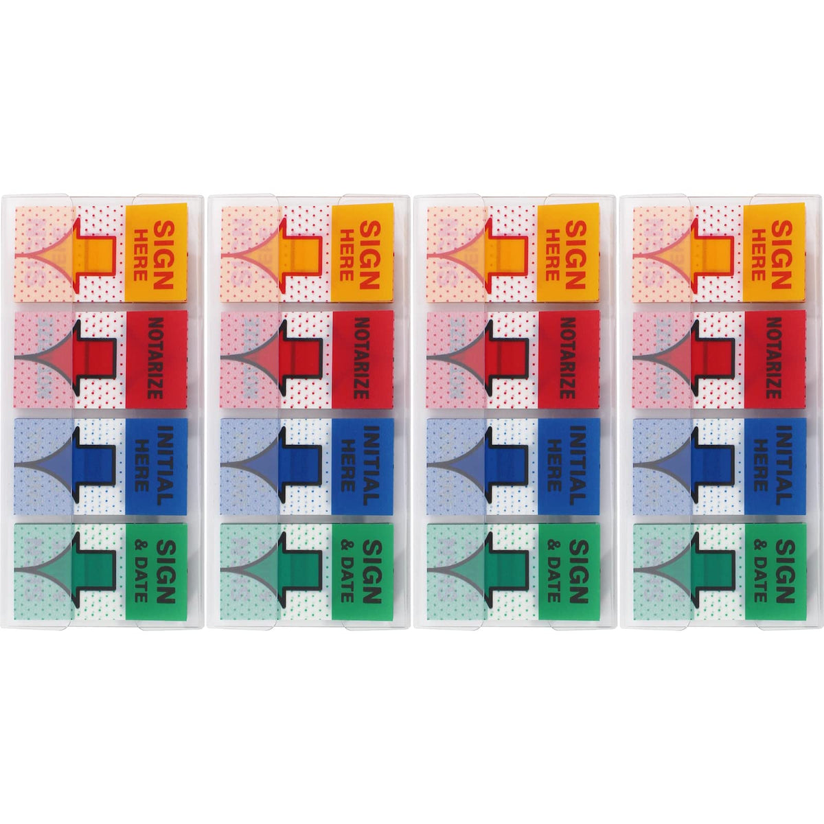 Message Flags Assorted Color, "Sign Here"/"Notarize"/"Initial Here"/"Sign and Date", 800 Pages Total, 0.98 x 1.77 Inch Wide, Easy to Post, 4 On-The-Go Dispensers/Pack