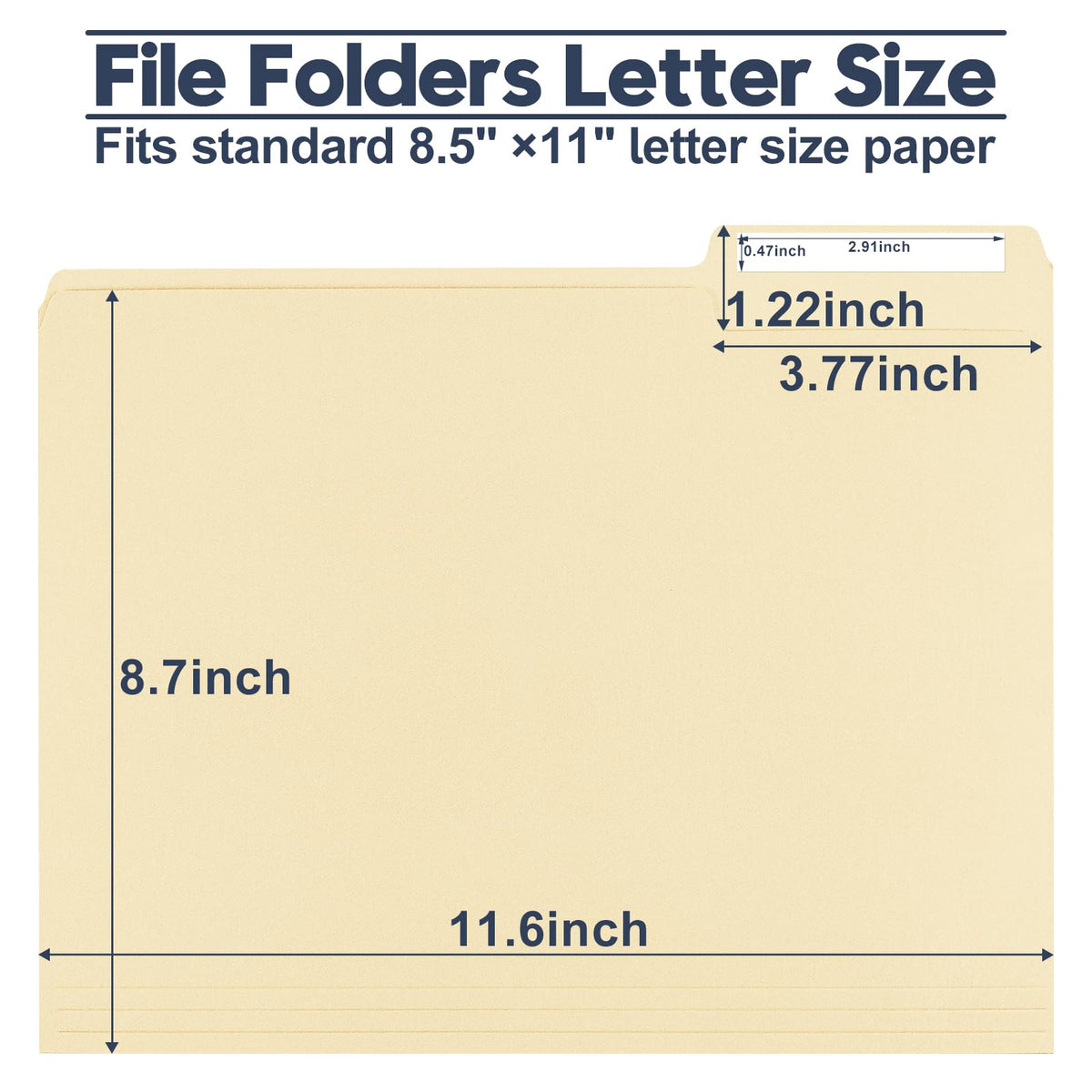 Manila File Folders, 150 Pack Bulk, Letter Size 8.5" x 11", 1/3 Cut Tabs in Assorted Positions, Includes Blank Labels, Sturdy Paper Stock for Office Business School Home Use,Manila