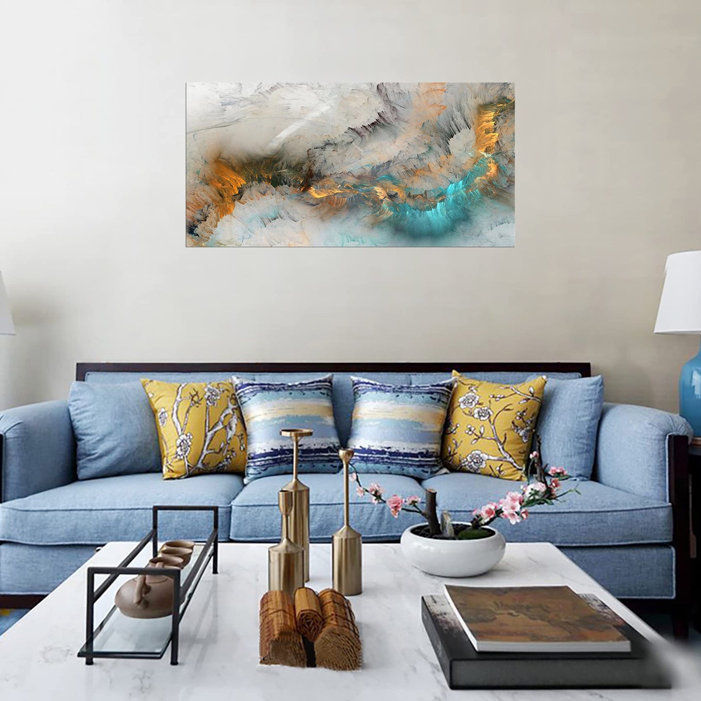 XXMWallArt FC3275 Abstract Canvas Wall Art Fancy Paint Canvas Print Painting Artwork for Living Room Bedroom Kitchen Home and Office Wall Decor