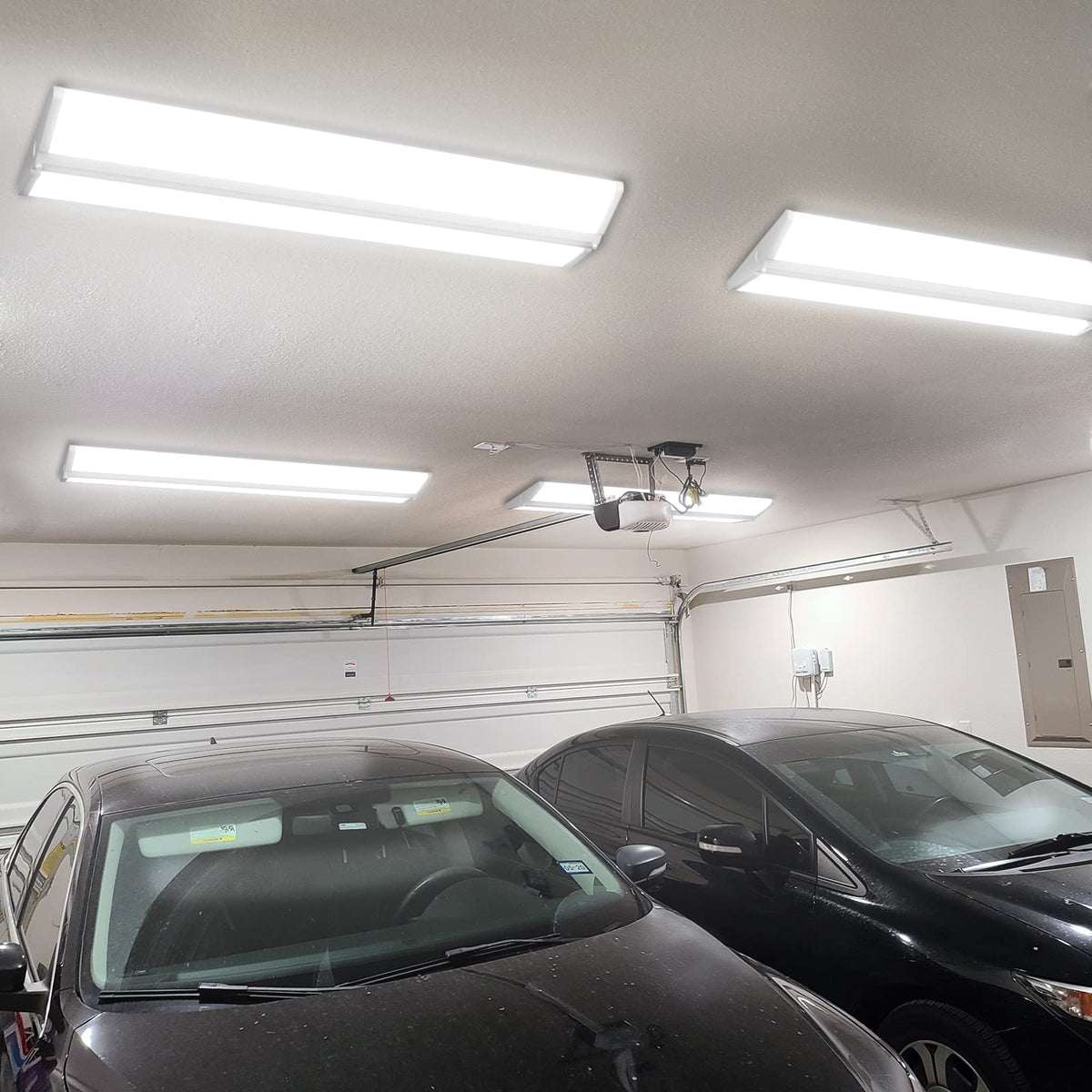 AntLux 72W 4FT LED Wraparound Office Light, Ultra Slim LED Garage Shop Lights Flush Mount, 8000 Lumens, 4000K, No Glare, 4 Foot Wrap Puff Ceiling Lighting Fixture, Fluorescent Tube Replacement, 4 Pack