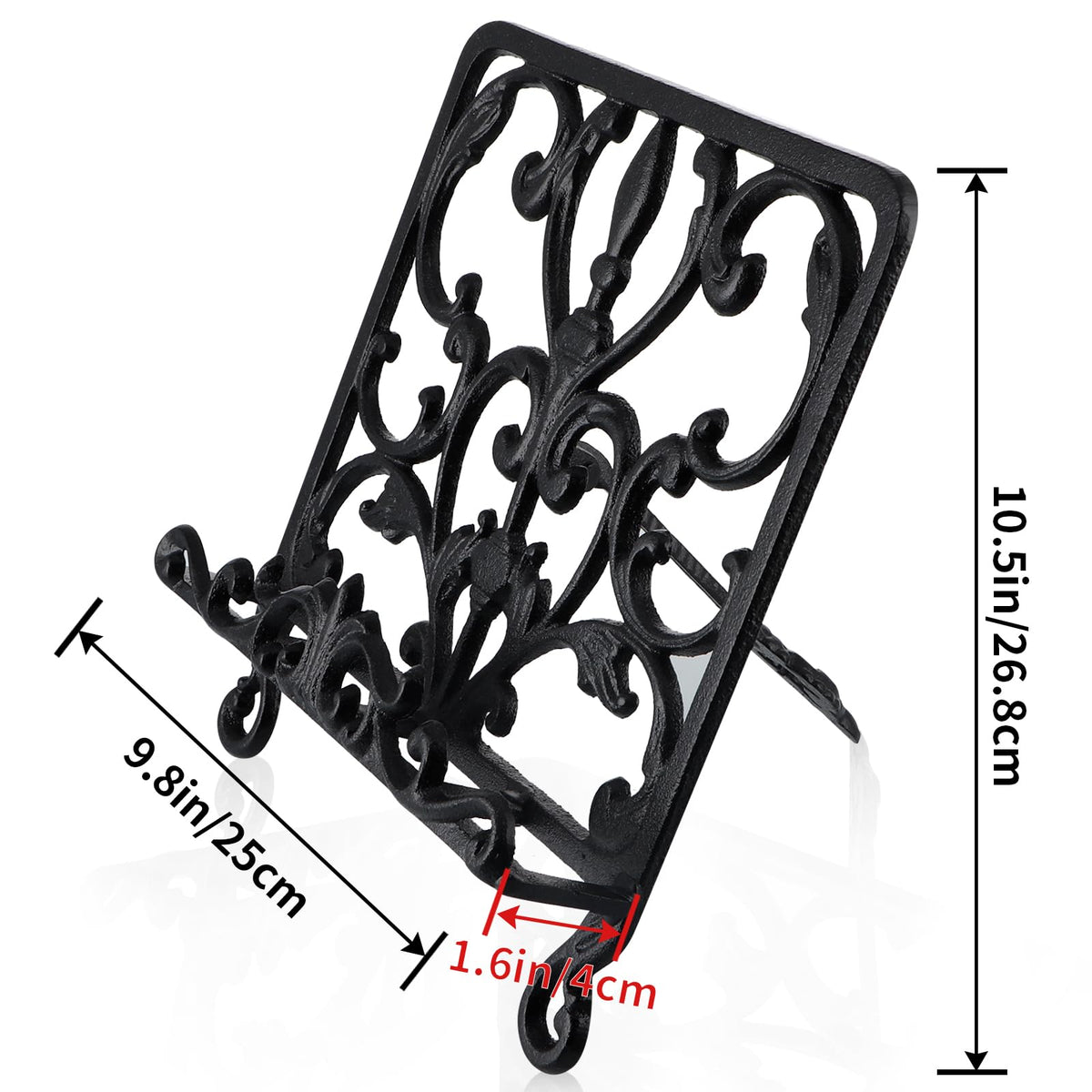 MOLIGOU Cast Iron Cookbook Stand, Recipe Book Holder, Display Stand Holder for Photo Album, Tablet