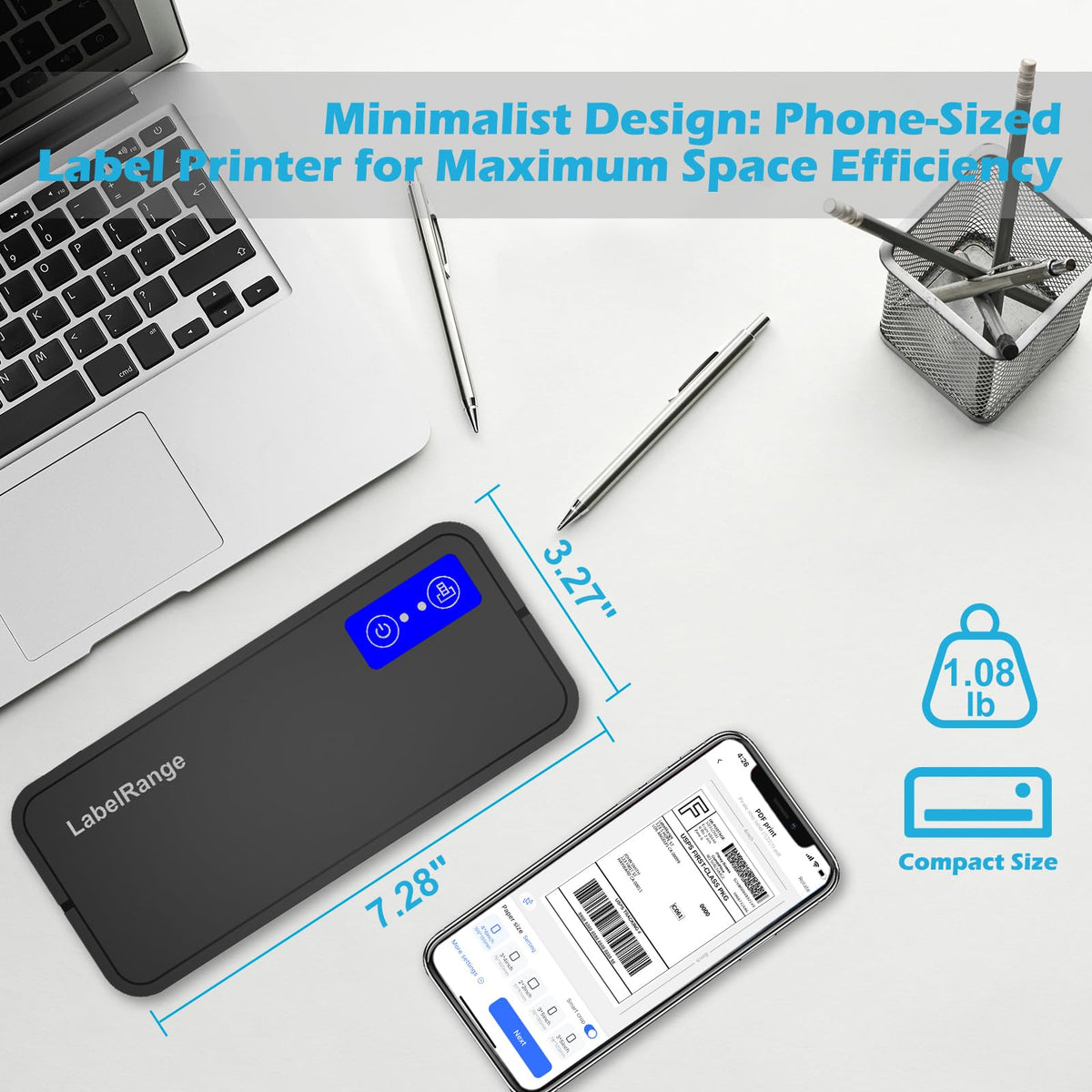 Bluetooth Thermal Label Printer for Mac, Windows, Phone, Tablet, Wireless 4x6 Shipping Label Printer for Shipping Packages, Support USPS, Amazon, Pirate Ship, Shopify