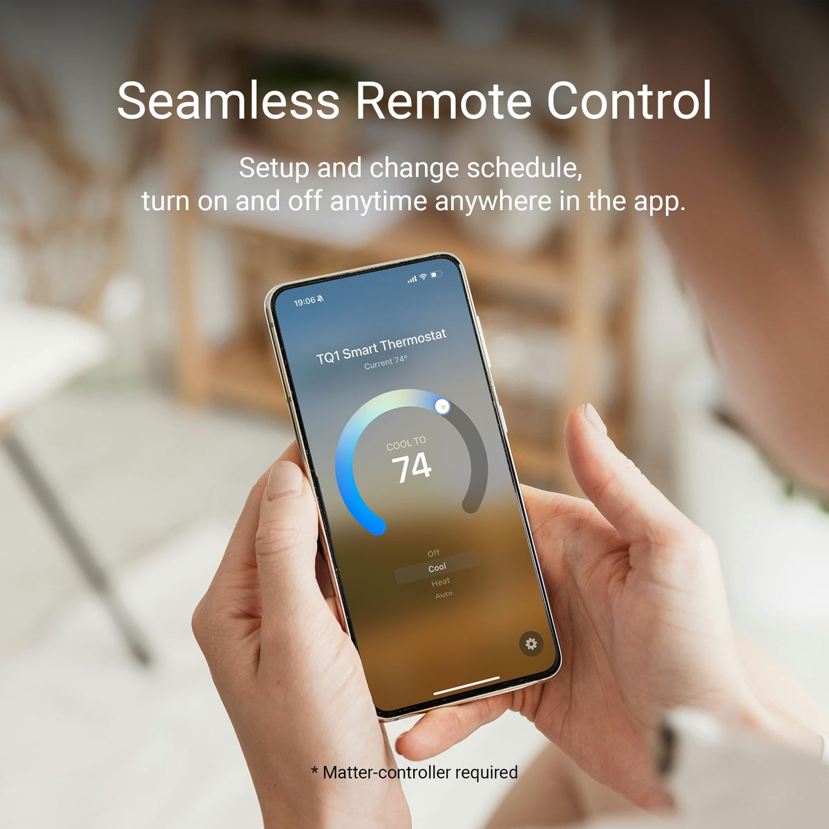 Lux TQ1 Smart Thermostat for Home, Programmable WiFi with Matter Protocol for Temperature Control, C-Wire or Power Bridge Required - Works with Apple Home and Google Home - termostato inteligente wifi