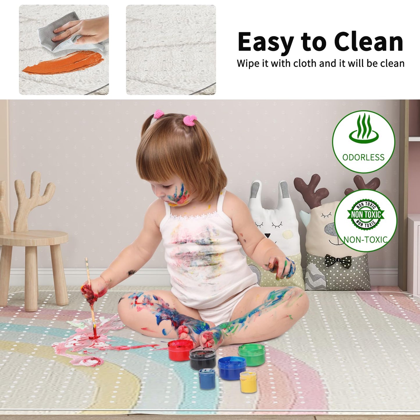 WASJOYE Office Chair Mat for Carpet, Desk Chair Mat for Carpet, Thick Computer Chair Mat with Non-Slip Studded for Home and Office Low Pile Carpet, 48" x 60"